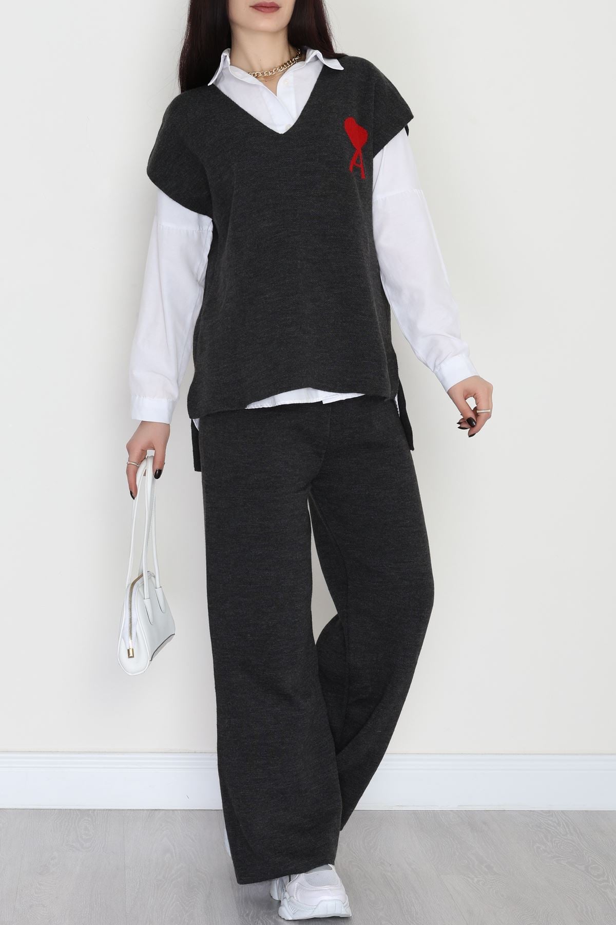 Baskılı Triko Takım Antrasit - 7109.1247.