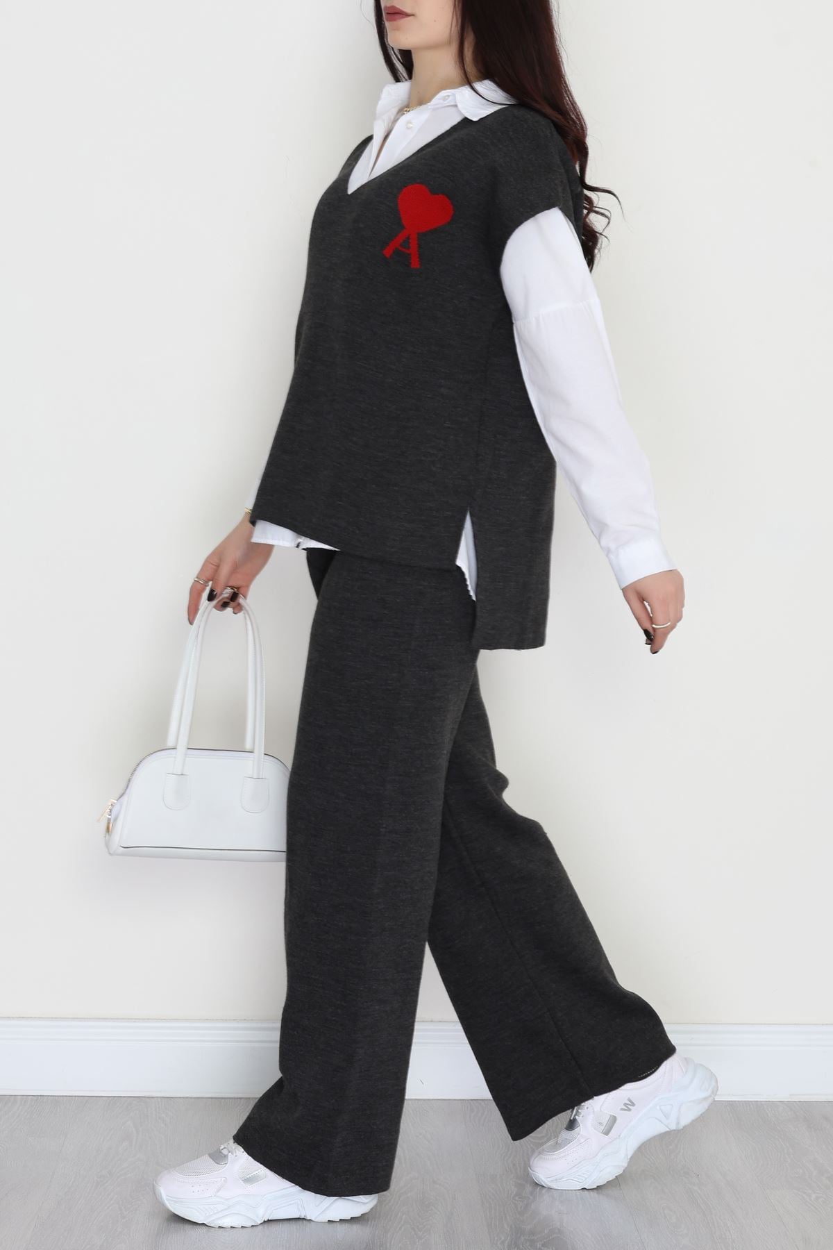 Baskılı Triko Takım Antrasit - 7109.1247.