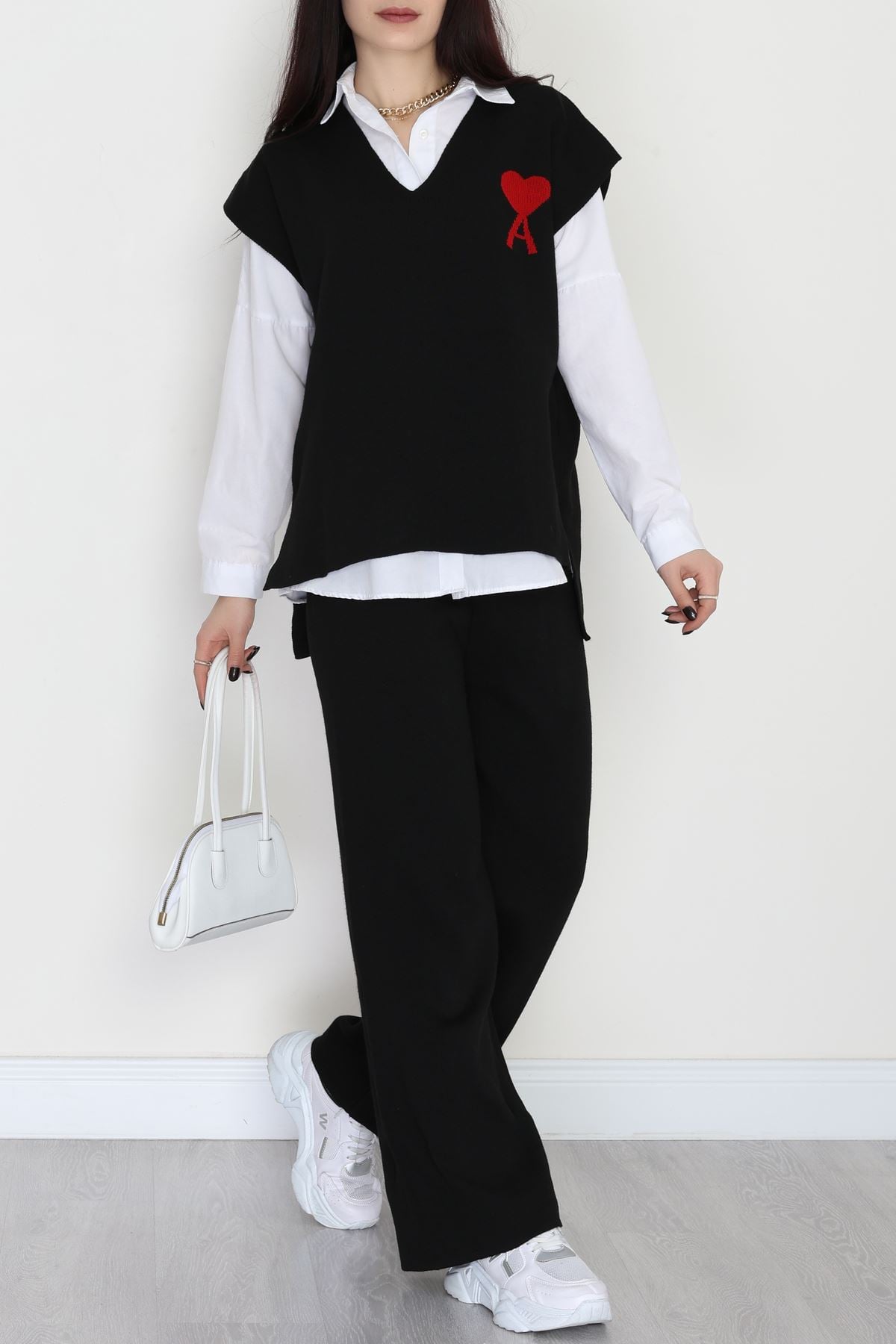 Baskılı Triko Takım Siyah - 7109.1247.