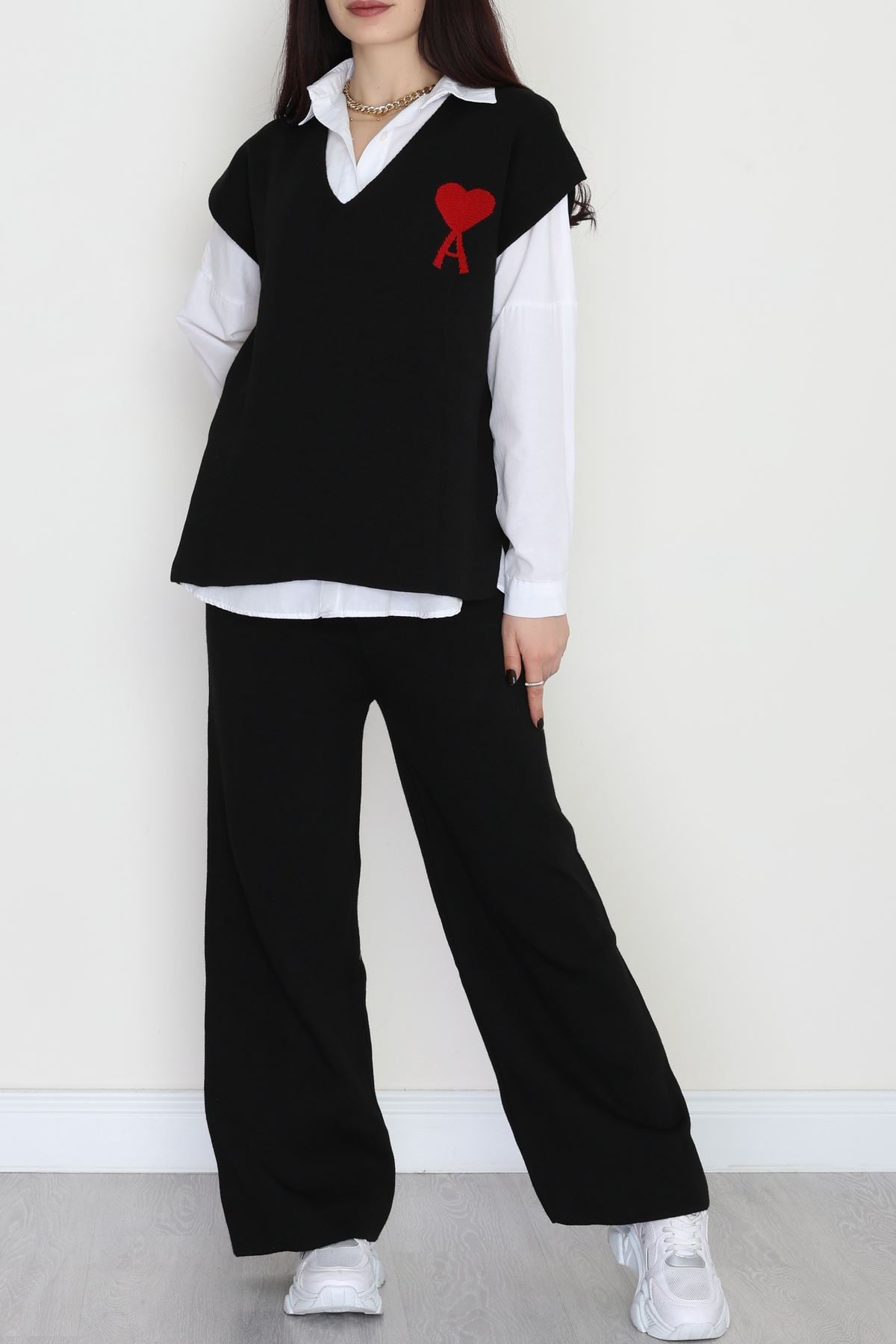 Baskılı Triko Takım Siyah - 7109.1247.