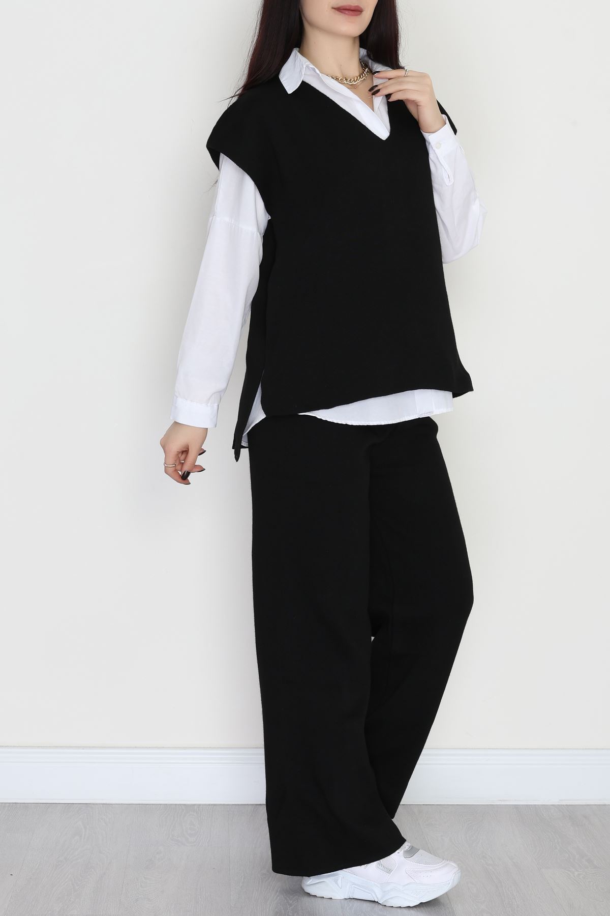 Baskılı Triko Takım Siyah - 7109.1247.