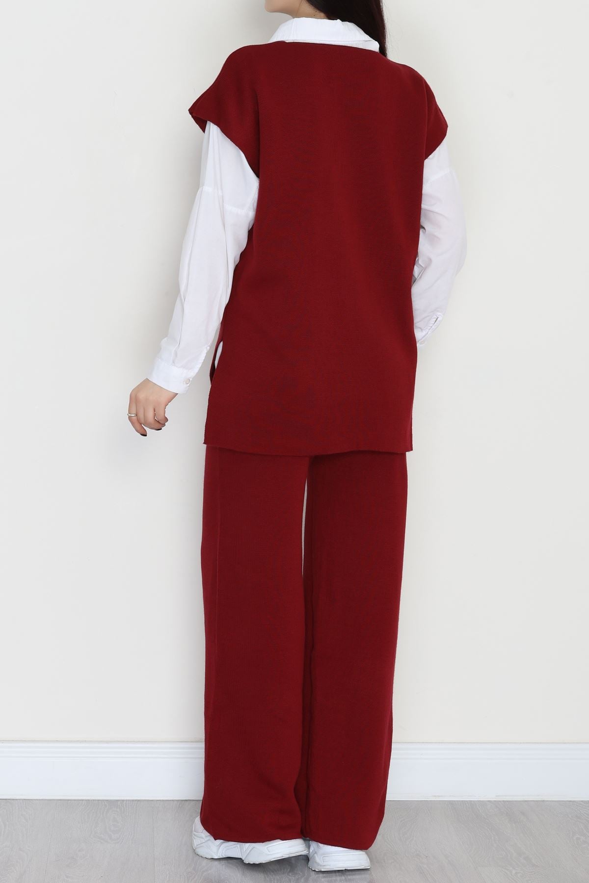 Baskılı Triko Takım Bordo - 7109.1247.