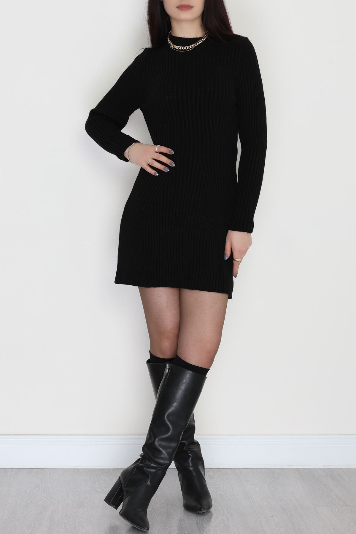 Triko Elbise Siyah - 1907.1247.