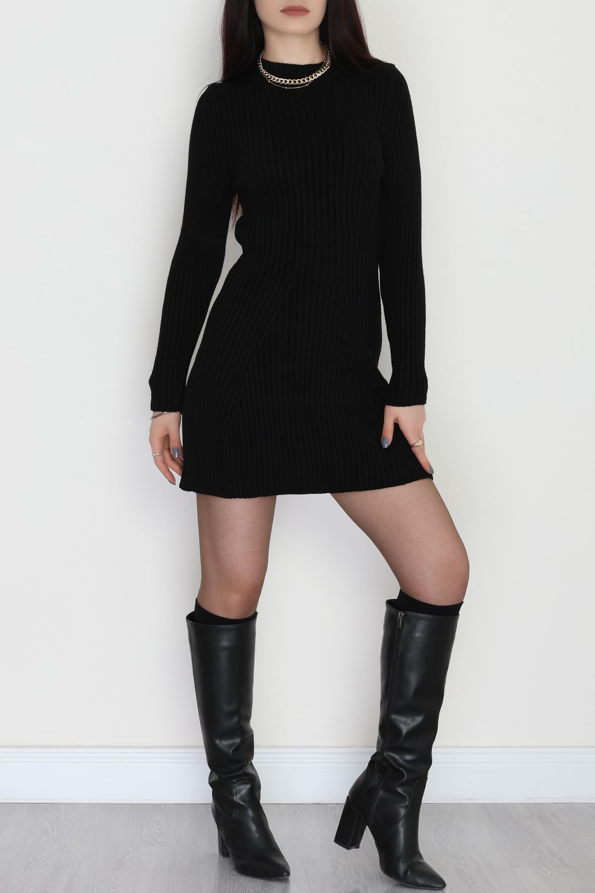 Triko Elbise Siyah - 1907.1247.