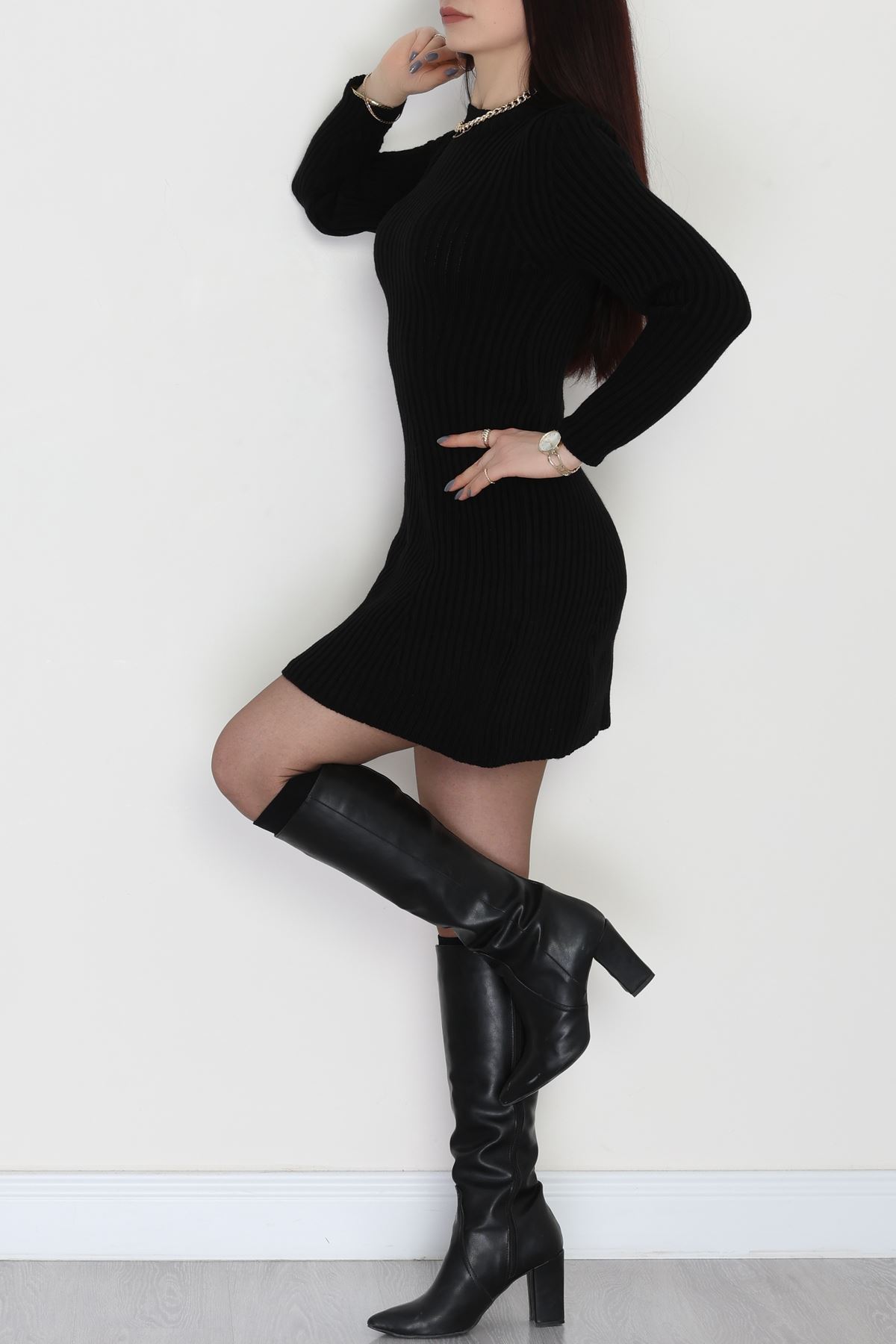 Triko Elbise Siyah - 1907.1247.