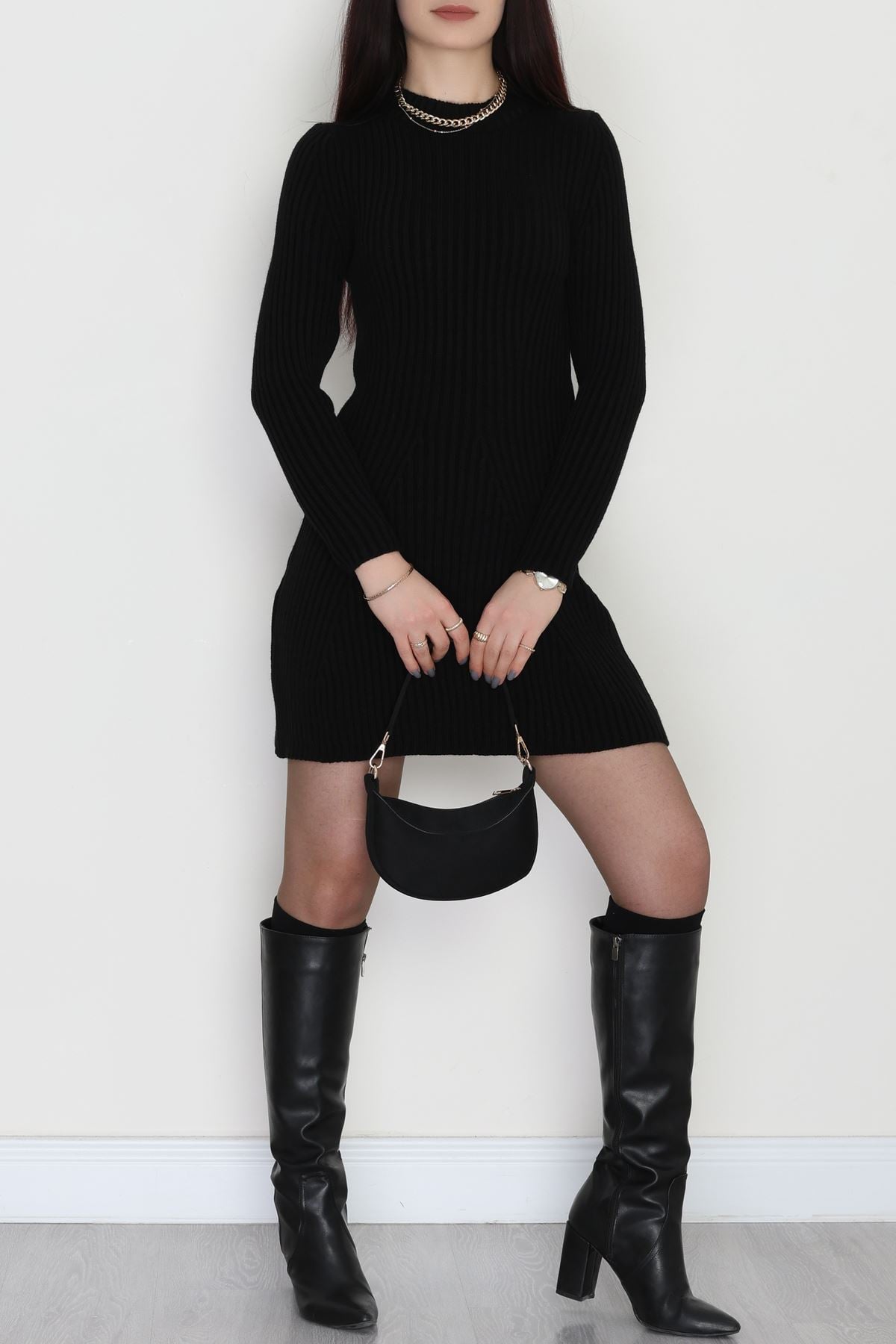 Triko Elbise Siyah - 1907.1247.