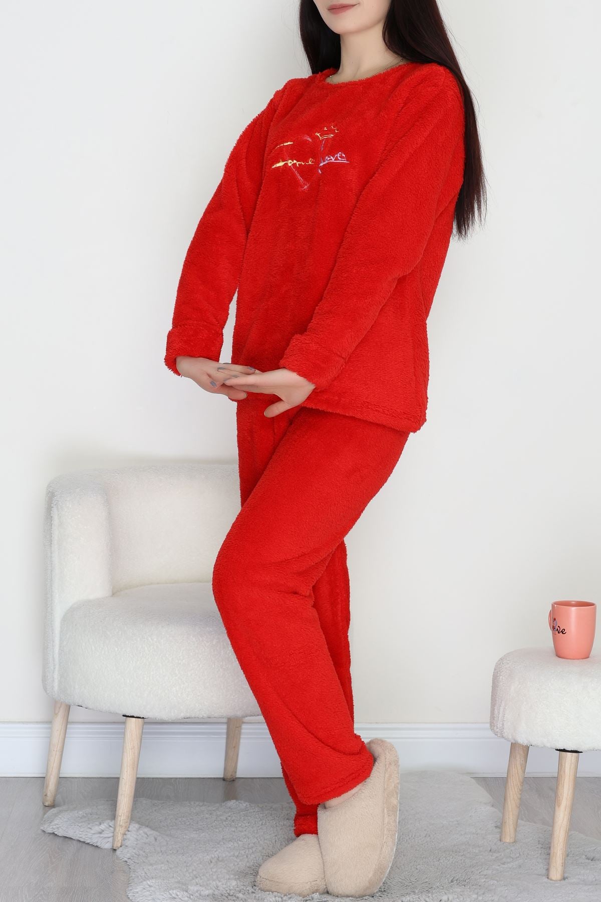 Peluş Pijama Takımı Kırmızı - 52105.1961.