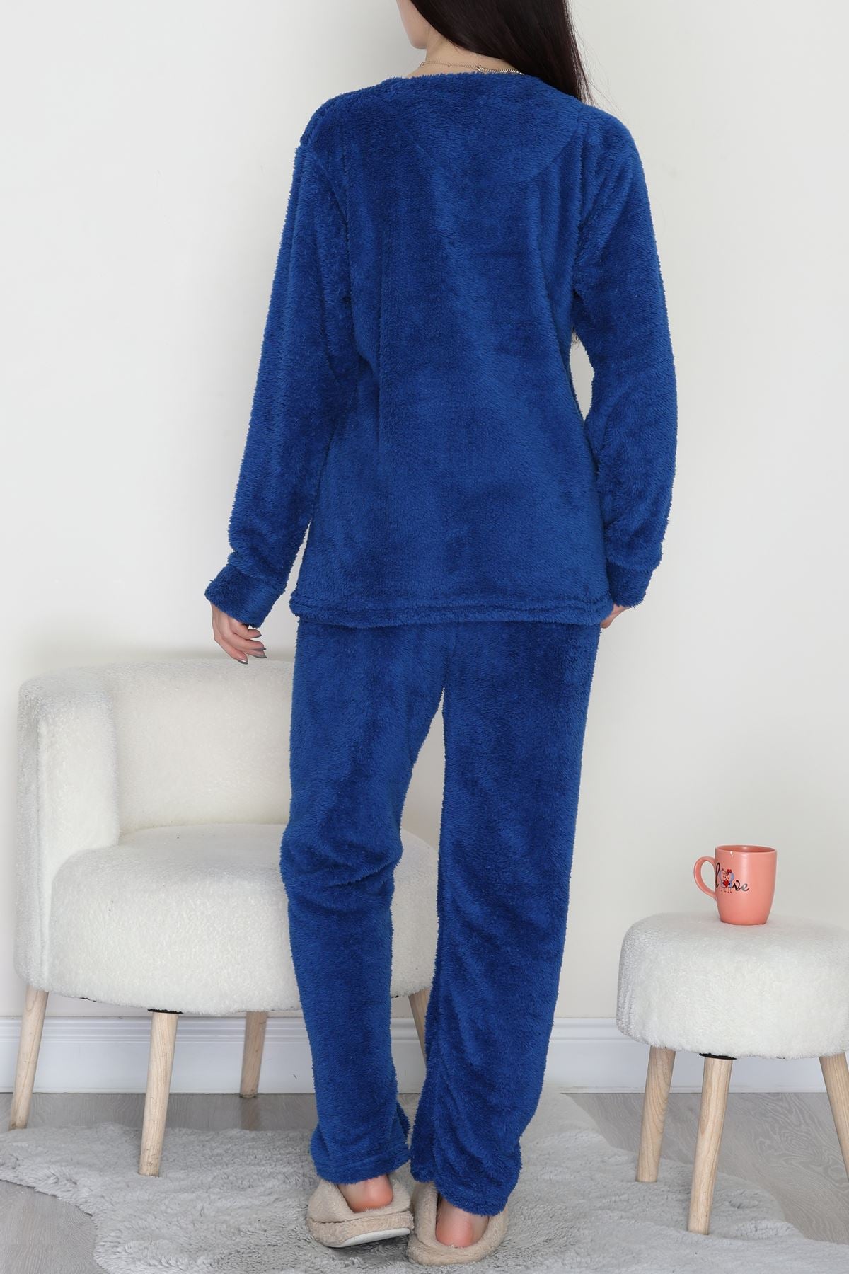 Peluş Pijama Takımı Mavi - 52105.1961.
