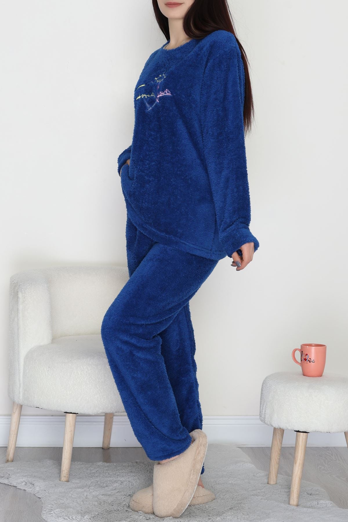 Peluş Pijama Takımı Mavi - 52105.1961.