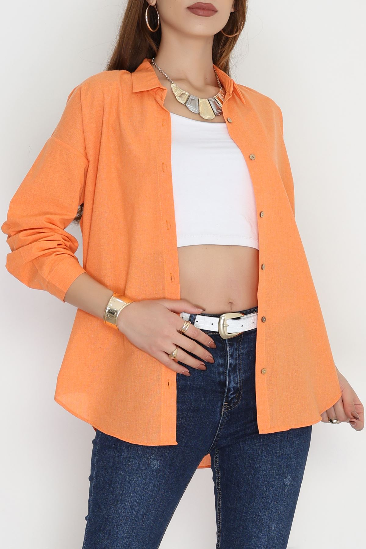 Oversize Gömlek Turuncu1 - 0010.053.