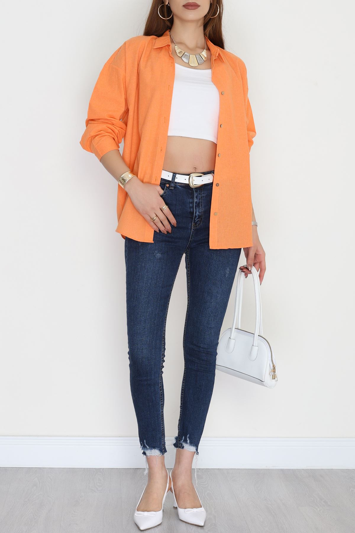 Oversize Gömlek Turuncu1 - 0010.053.