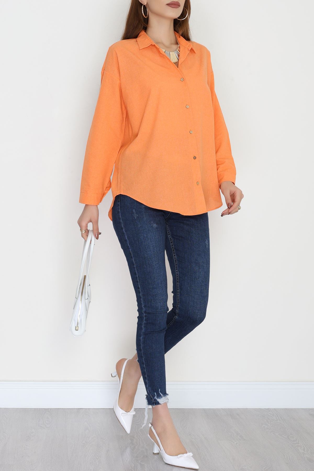 Oversize Gömlek Turuncu1 - 0010.053.