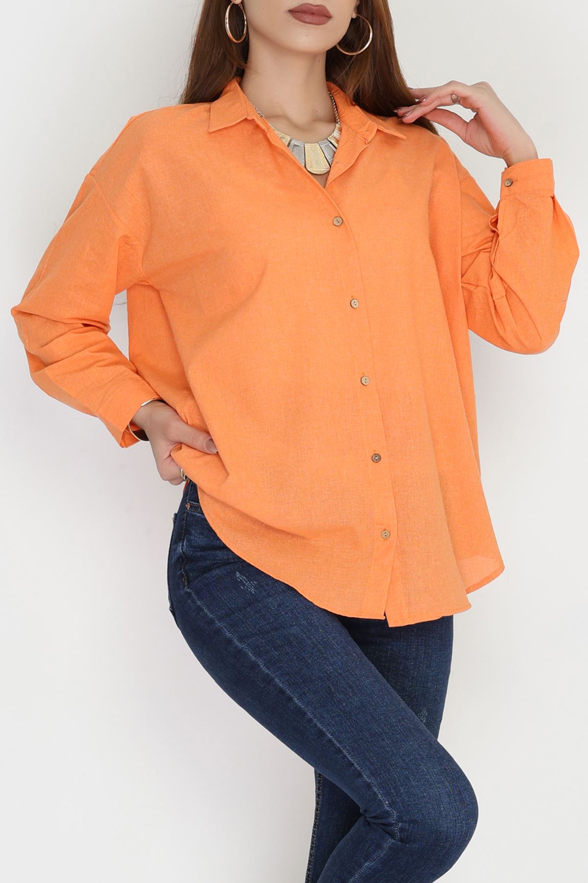 Oversize Gömlek Turuncu1 - 0010.053.