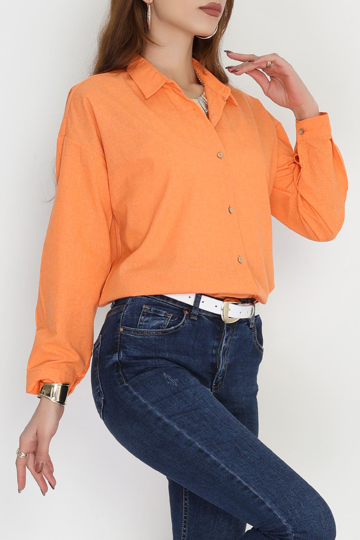 Oversize Gömlek Turuncu1 - 0010.053.