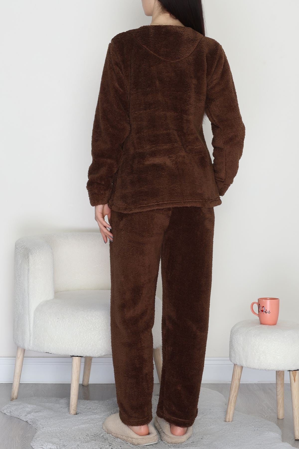 Peluş Pijama Takımı Kahve - 52105.1961.