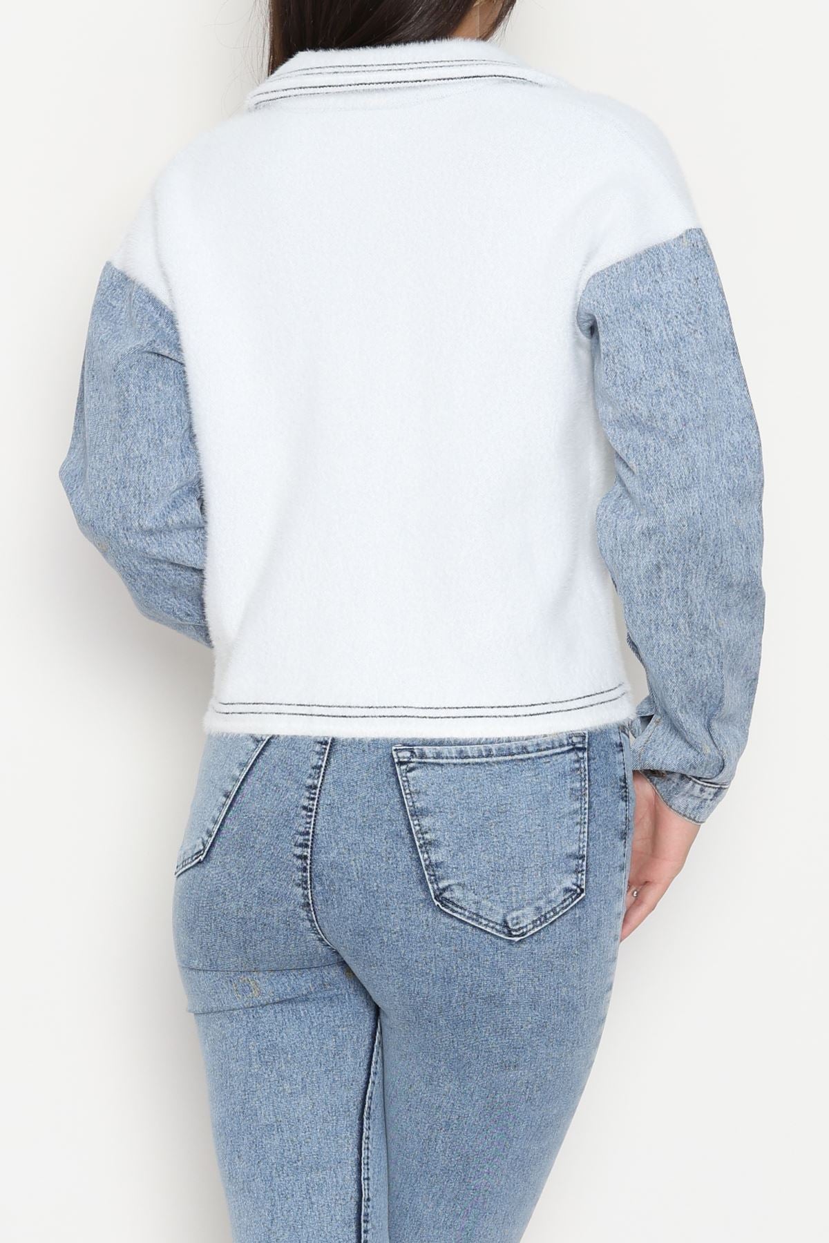 Kot Kollu Ceket Beyazmavi - 2225.1765.