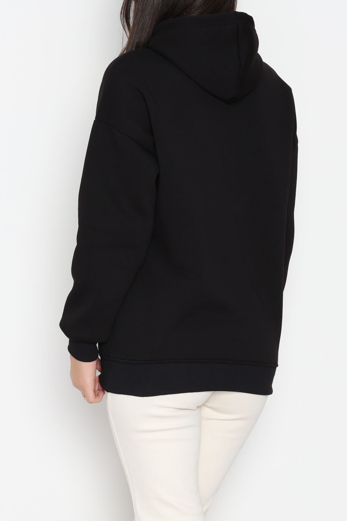 3 İplik Kanguru Cepli Kapşonlu Sweat Siyah - 42254.1878.