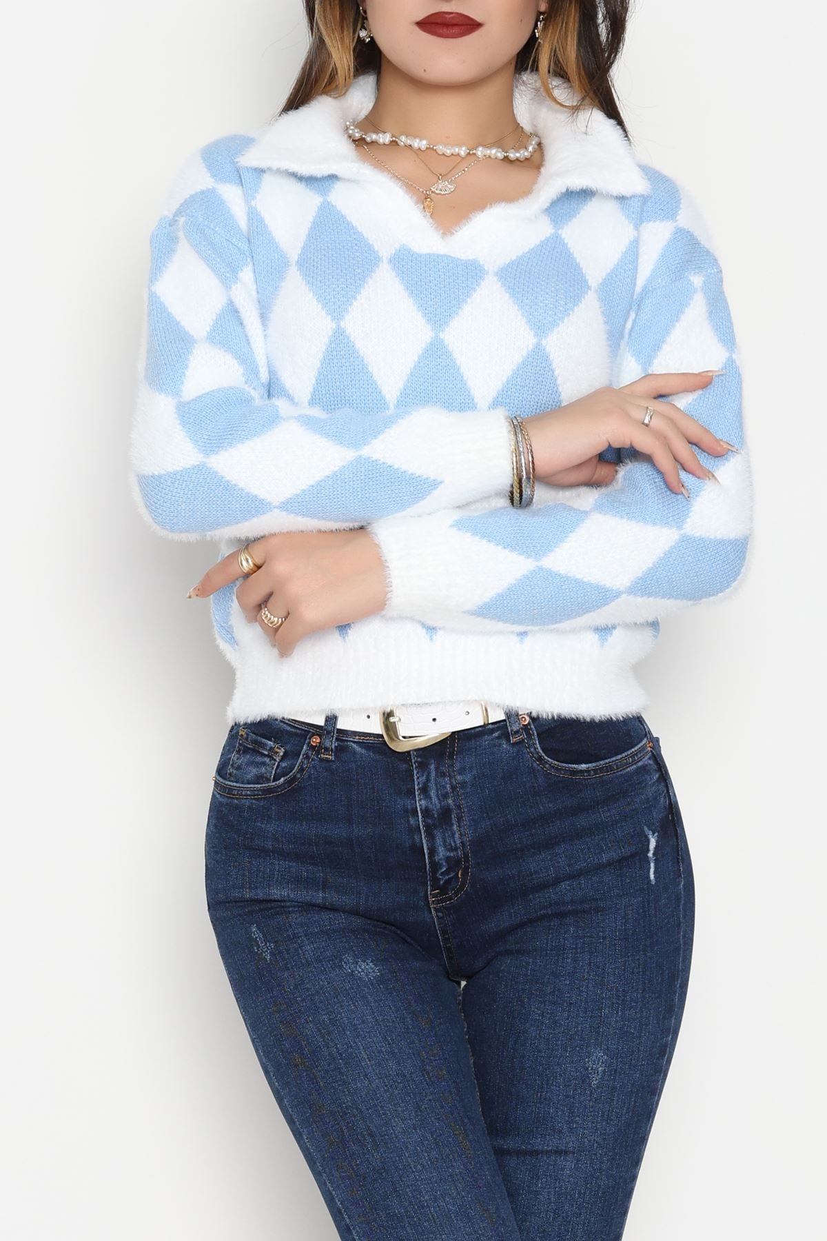 Baklava Desenli Triko Bebemavibeyaz - 51106.1765.