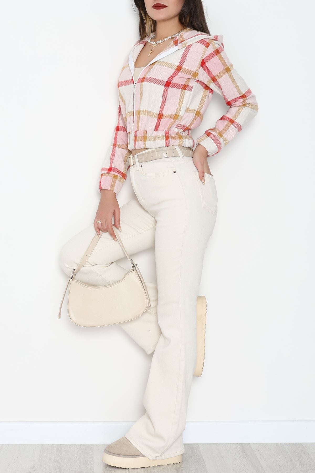 Beli Lastikli Fermuarlı Sweat Pudrabej - 42507.1878.