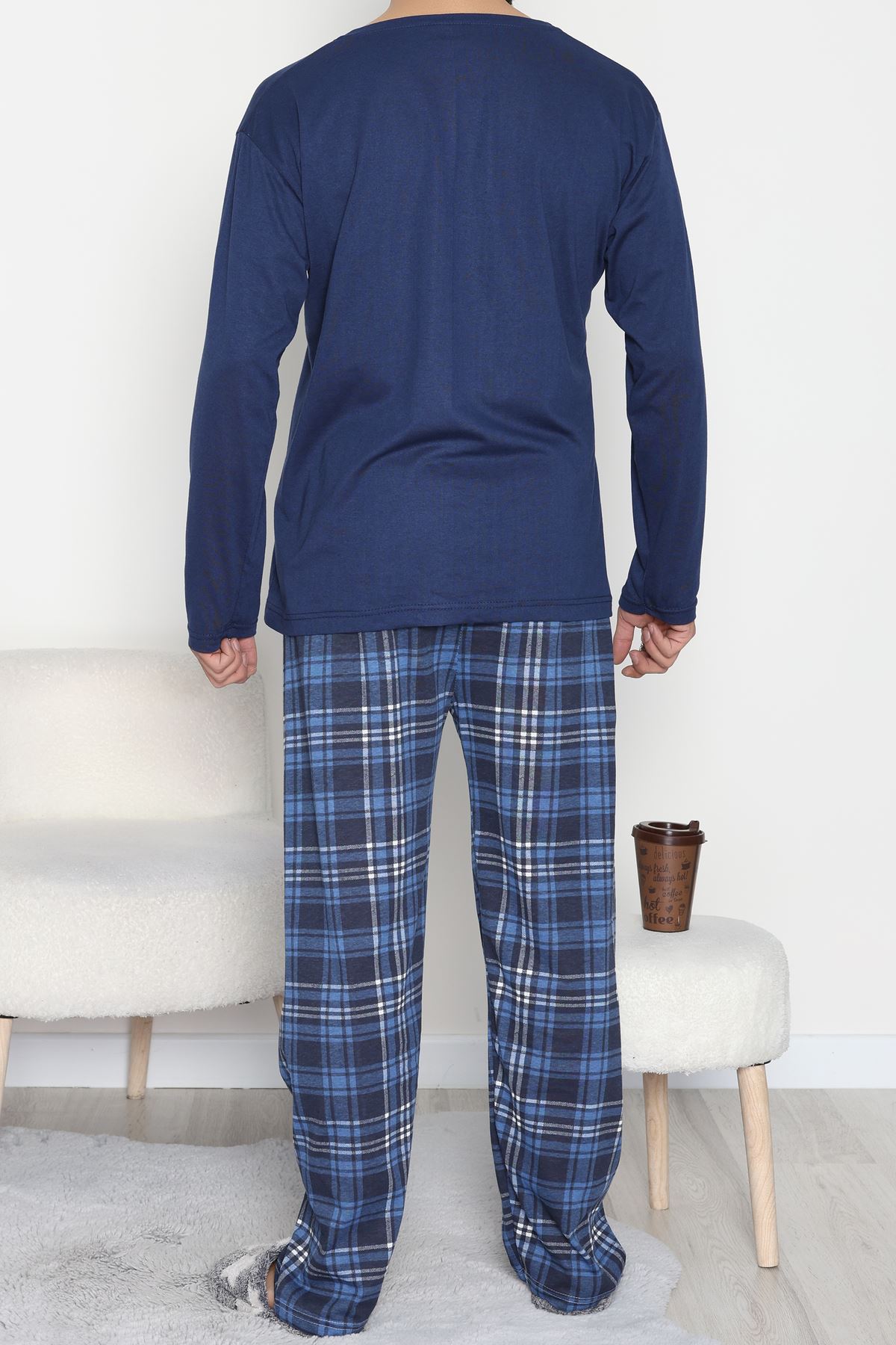 Baskılı Erkek Pijama Takımı Lacivert - 40293.1838.