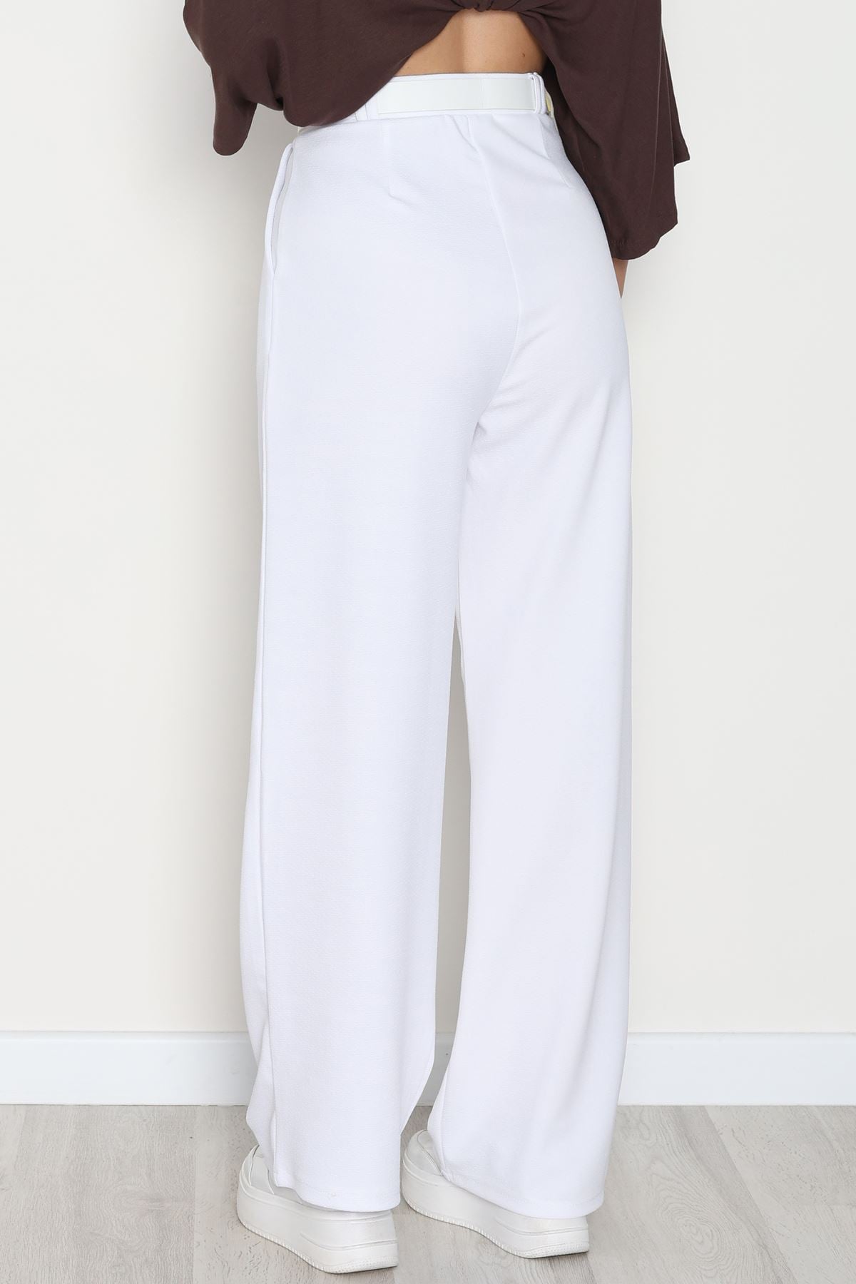 Zra Krep Palazzo Pantolon Beyaz - 30777.1865.