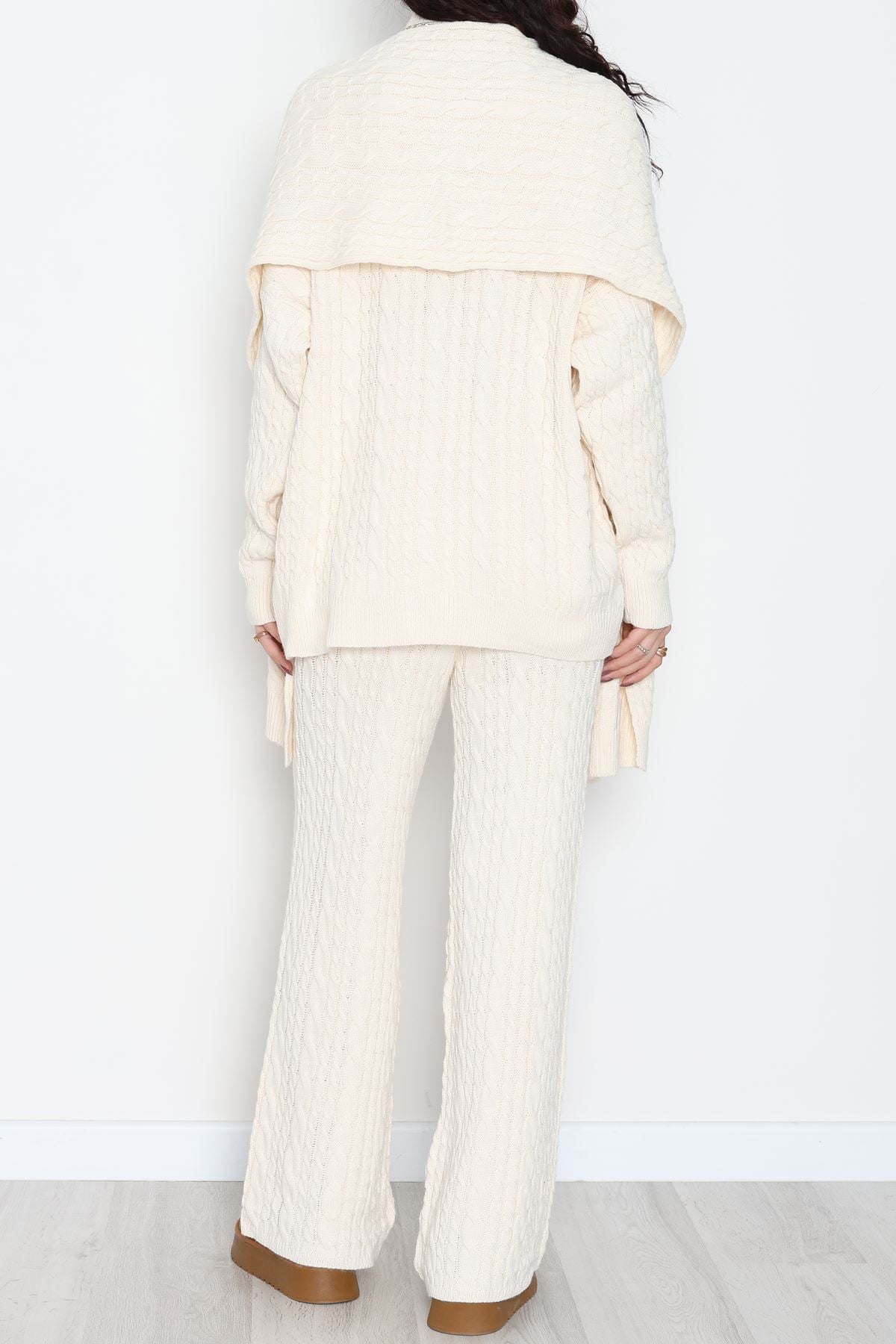 Atkılı 3'Lü Triko Takım Bej - 2288.1247.