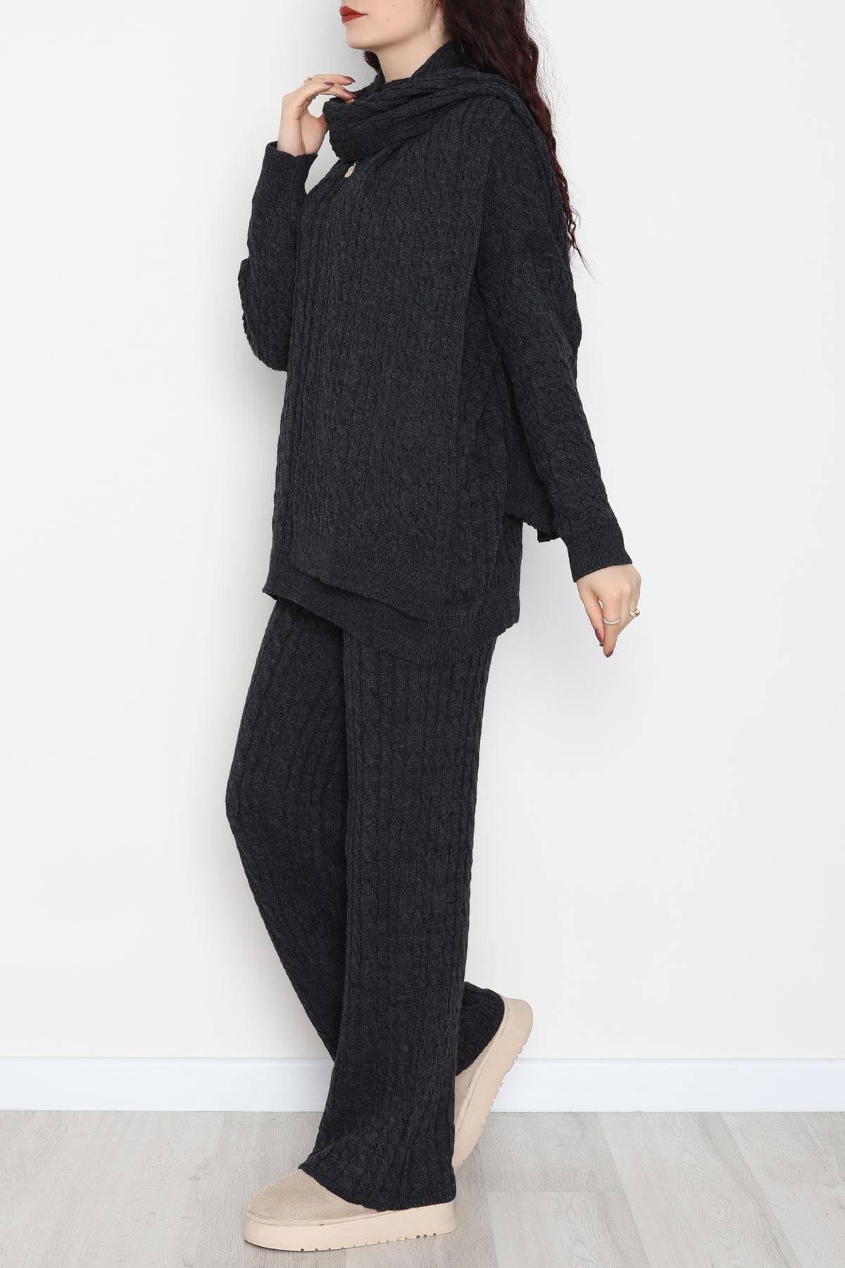 Atkılı 3'Lü Triko Takım Antrasit - 2288.1247.