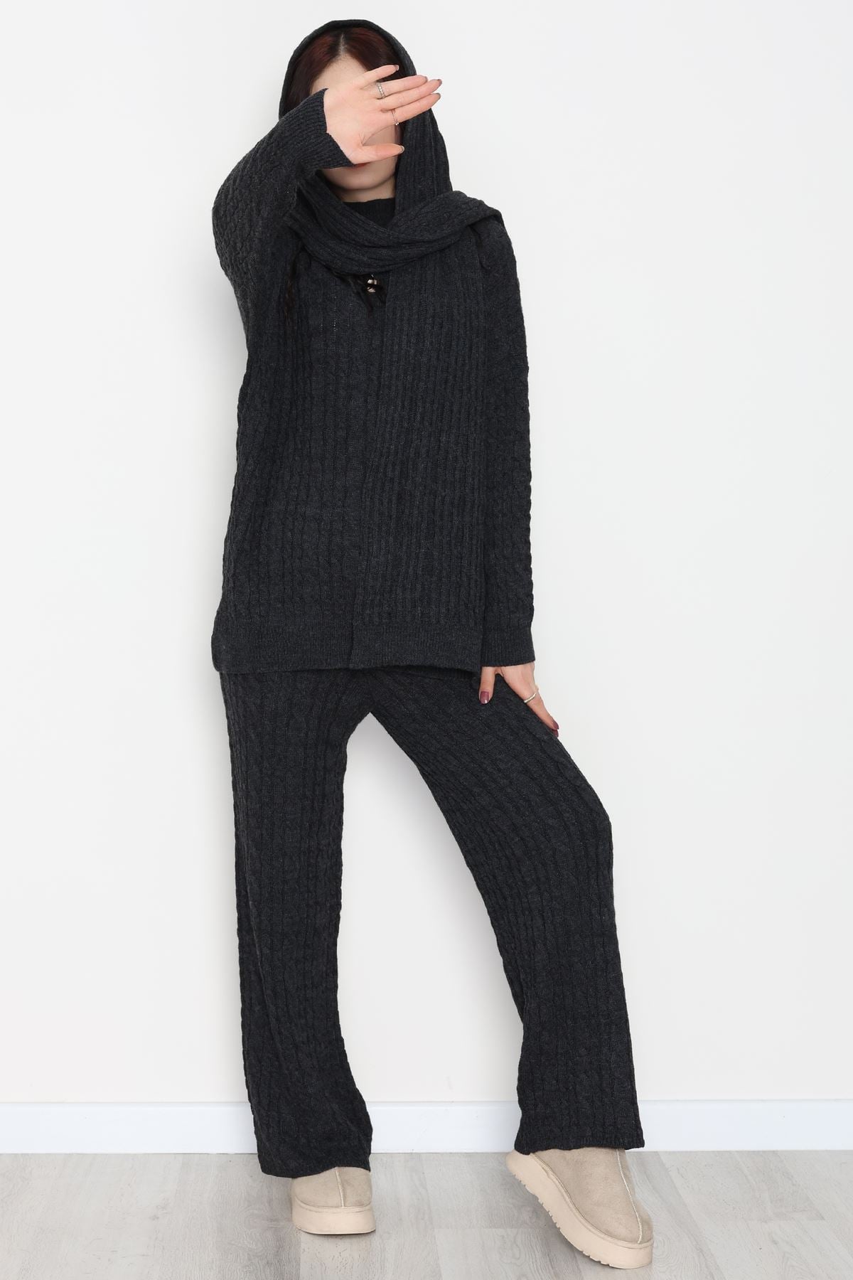 Atkılı 3'Lü Triko Takım Antrasit - 2288.1247.