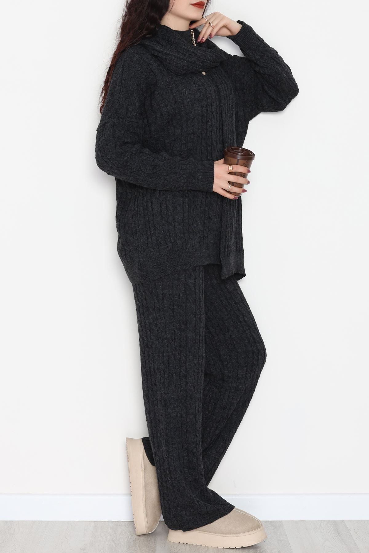 Atkılı 3'Lü Triko Takım Antrasit - 2288.1247.