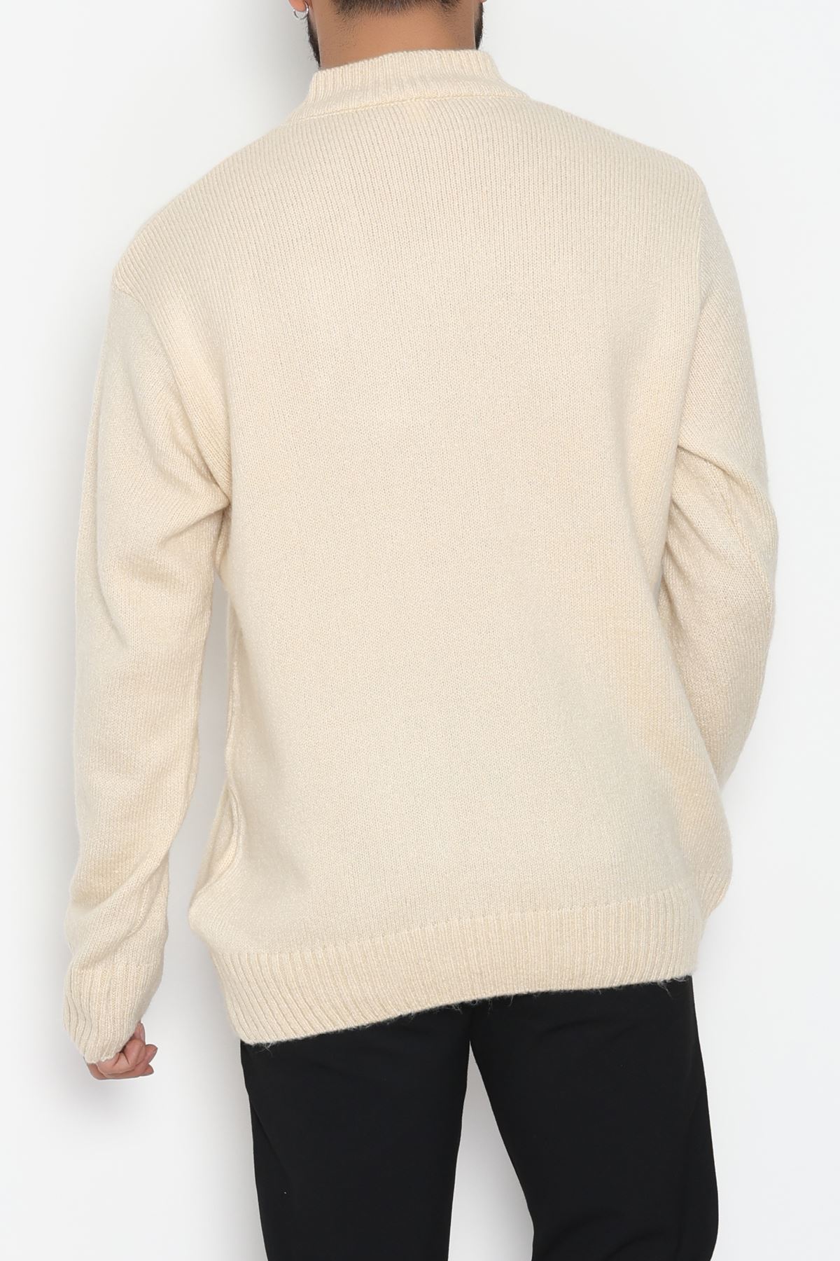 Bisiklet Yaka Şardon İplik Erkek Triko Taş - 42549.1766.