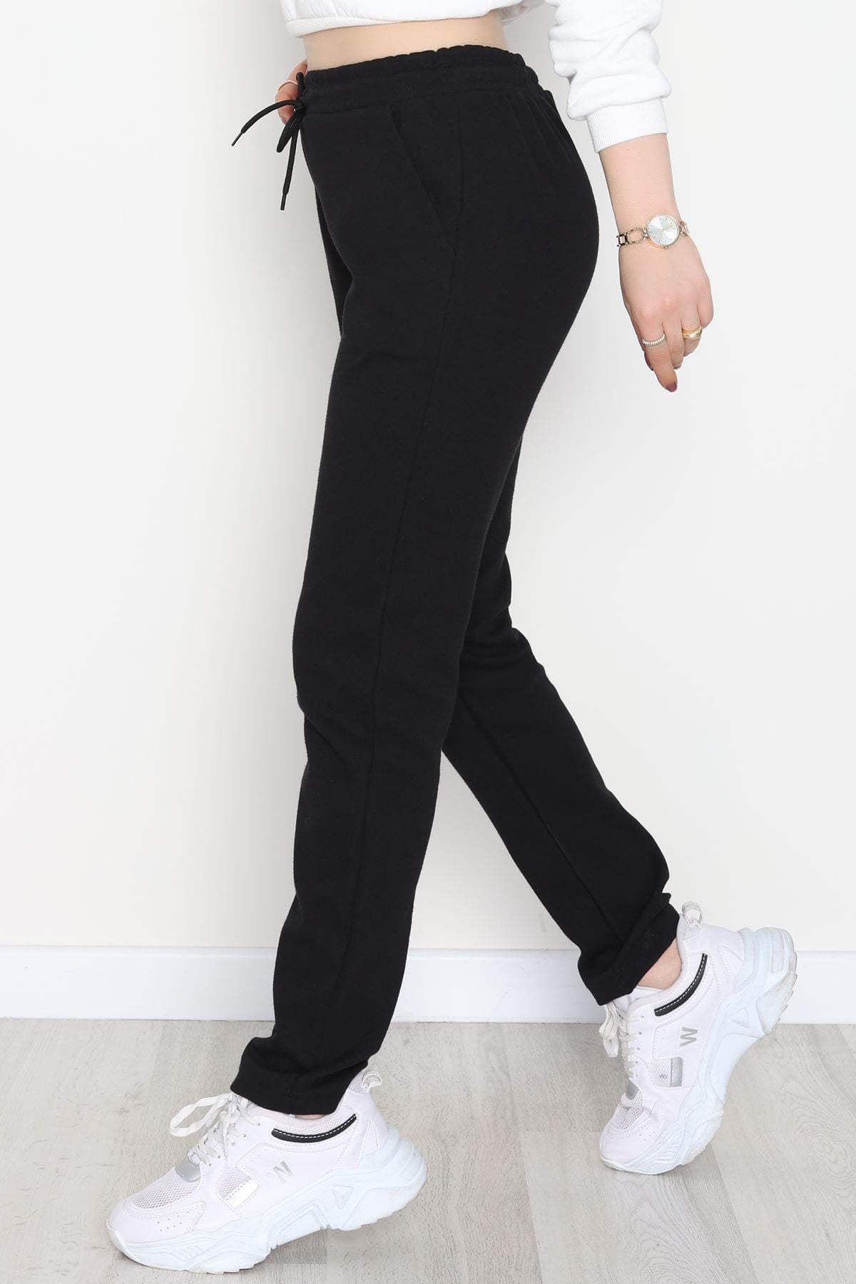 Double Face Kumaş Eşofman Altı Siyah - 40554.1431.