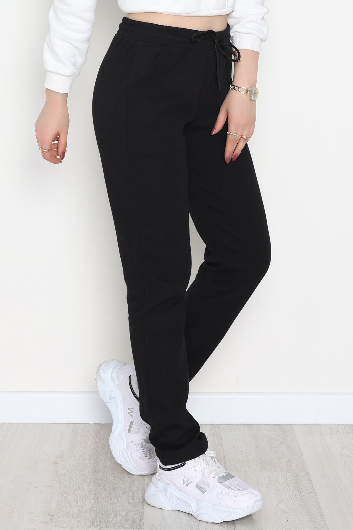 Double Face Kumaş Eşofman Altı Siyah - 40554.1431.