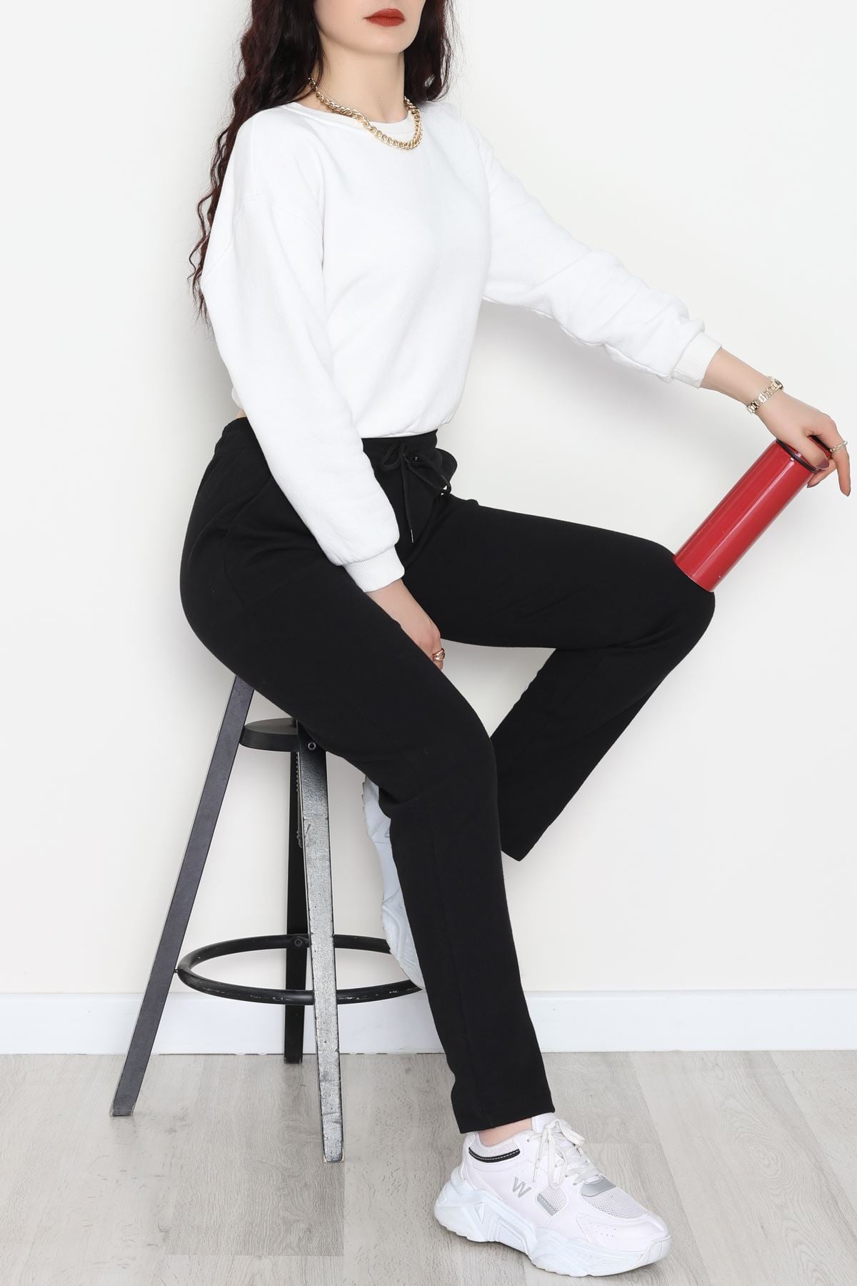 Double Face Kumaş Eşofman Altı Siyah - 40554.1431.