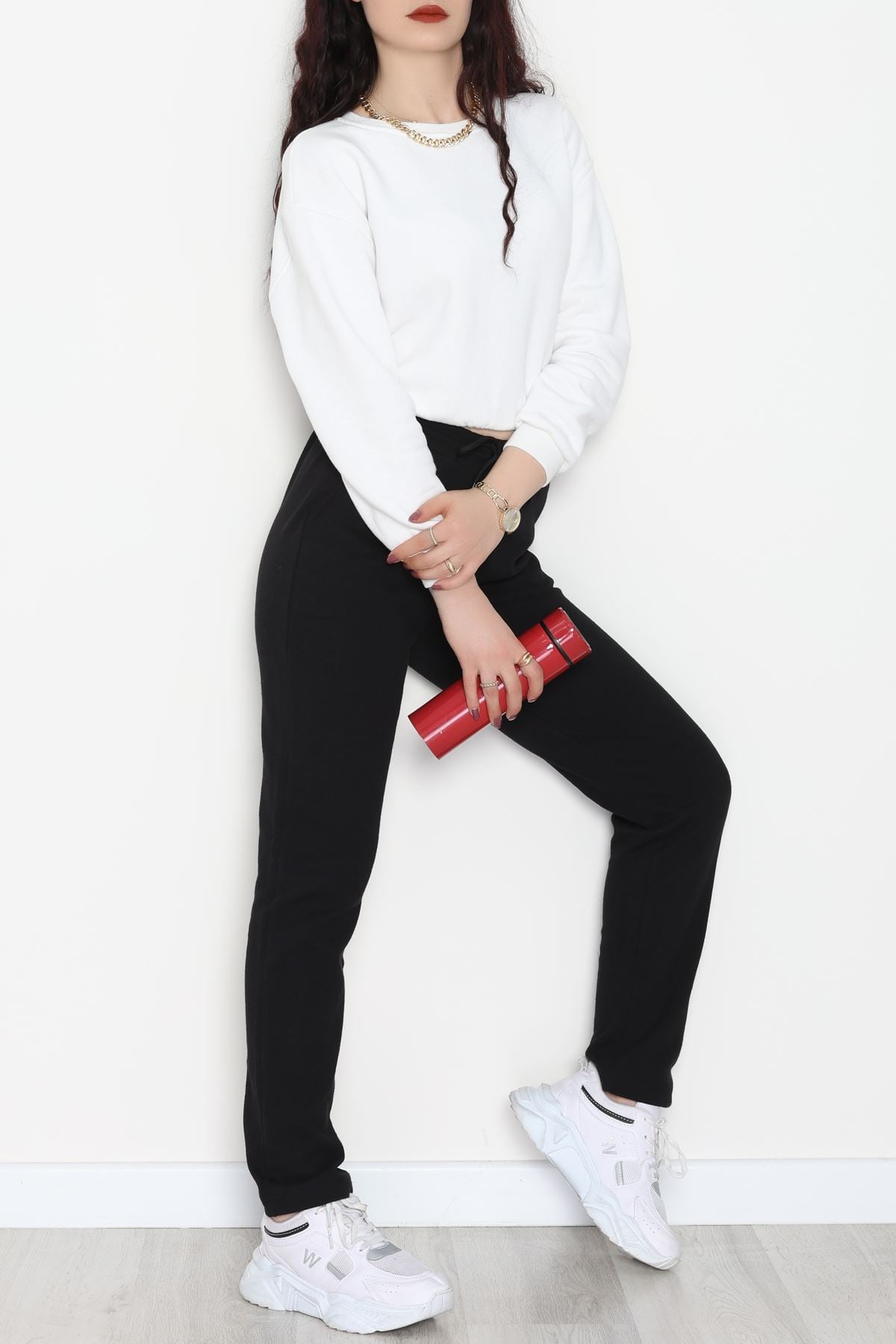 Double Face Kumaş Eşofman Altı Siyah - 40554.1431.