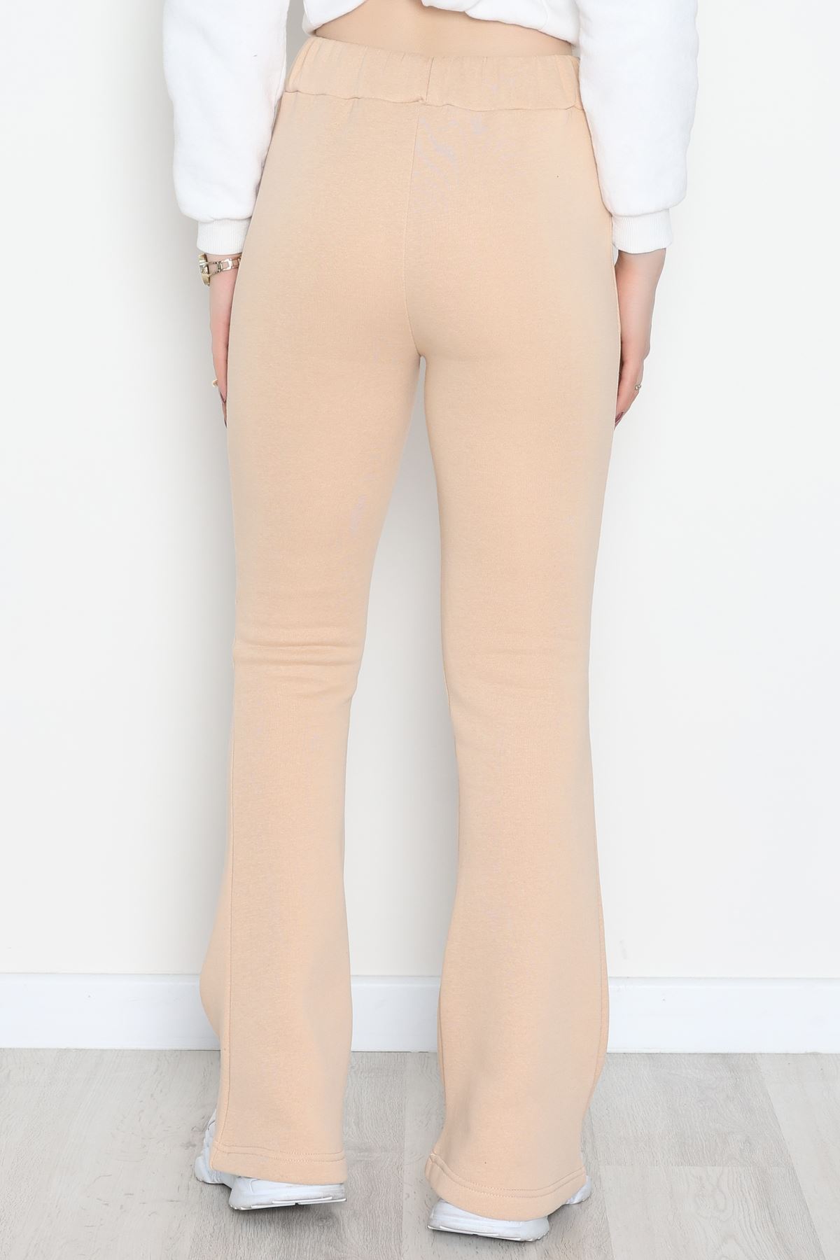 3 İplik İspanyol Paça Eşofman Altı Bej - 42522.1878.