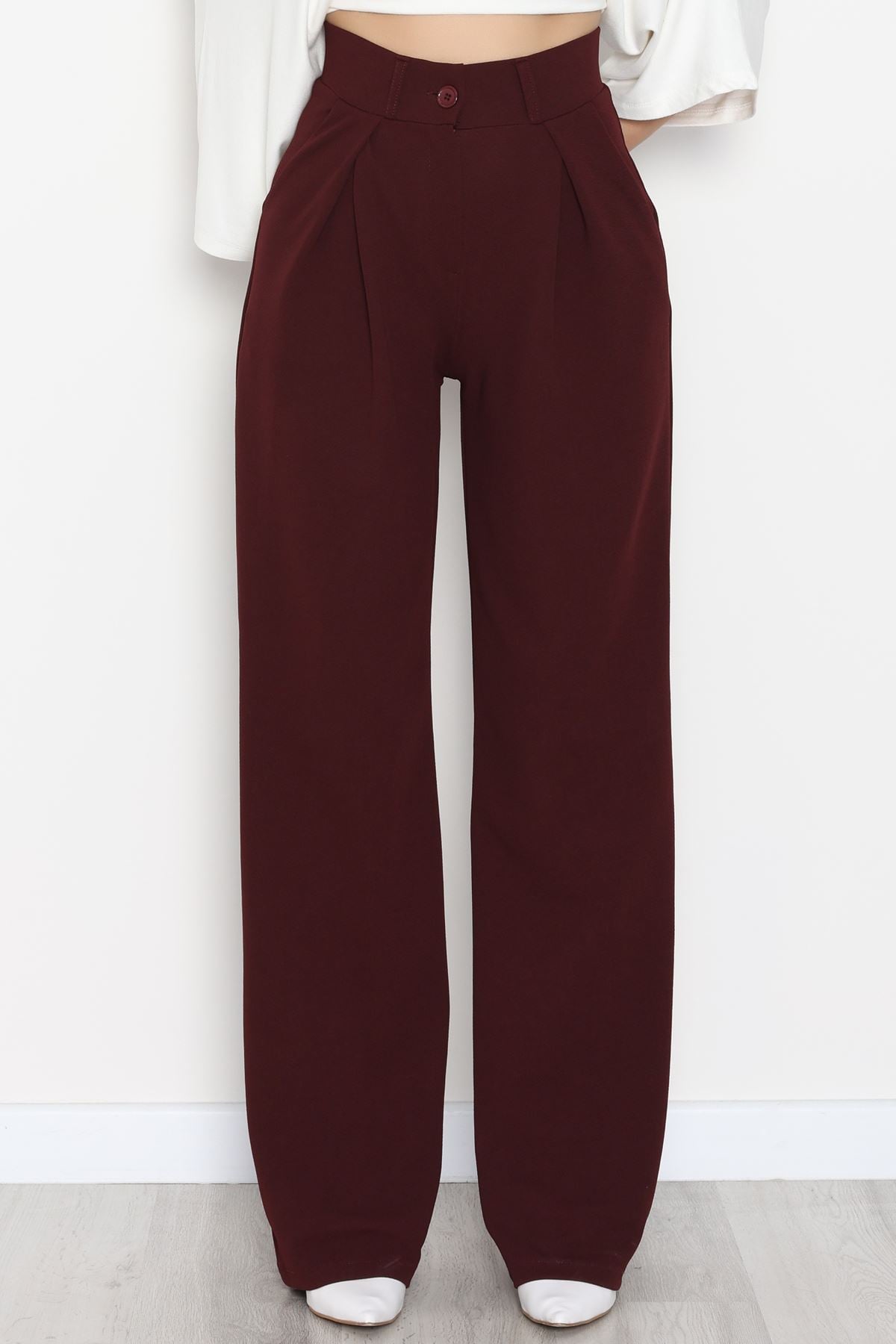 Pileli Palazzo Pantolon Bordo - 51047.1999.
