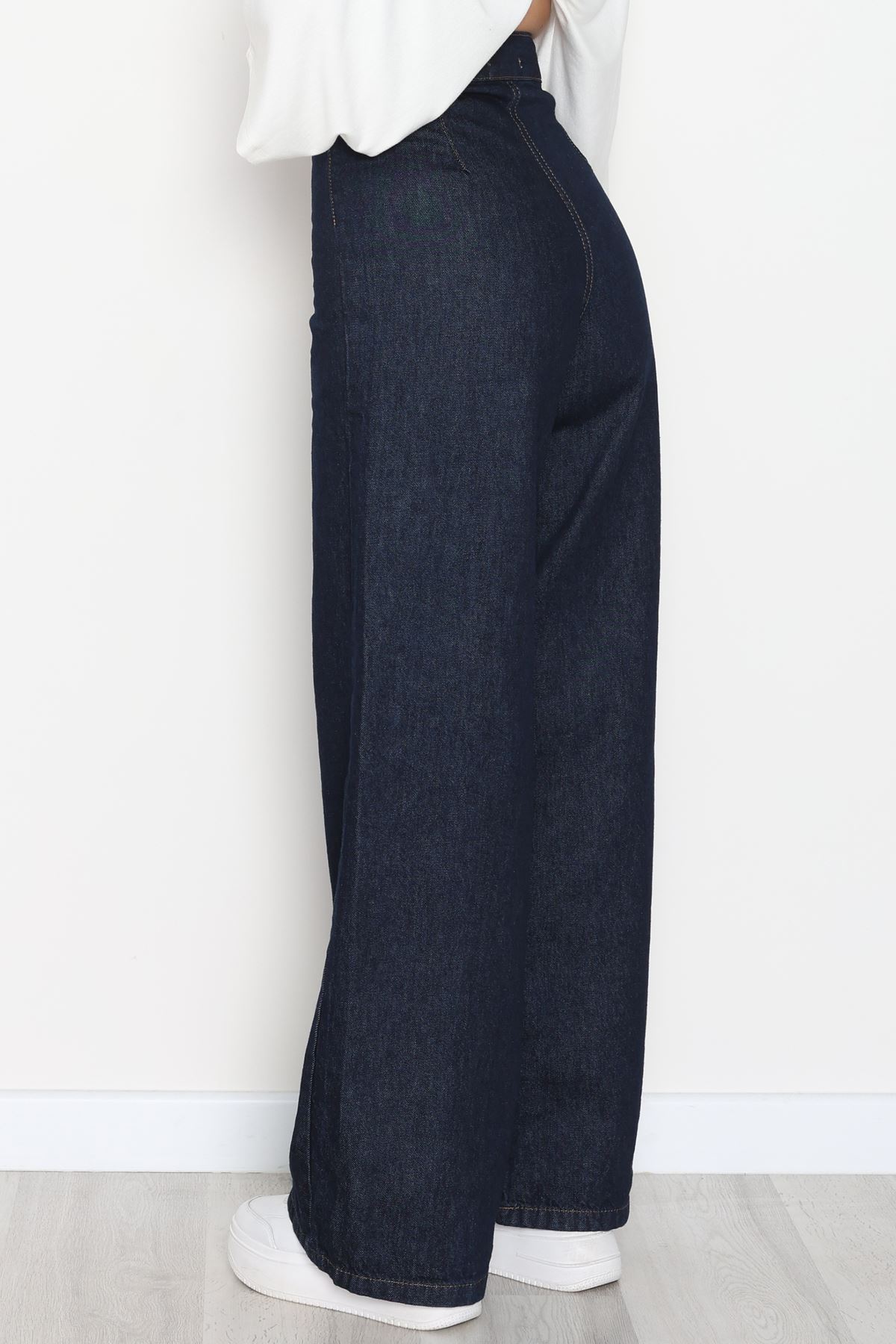 Lazer Kesim Palazzo Kot Pantolon Koyumavi - 42689.1836.