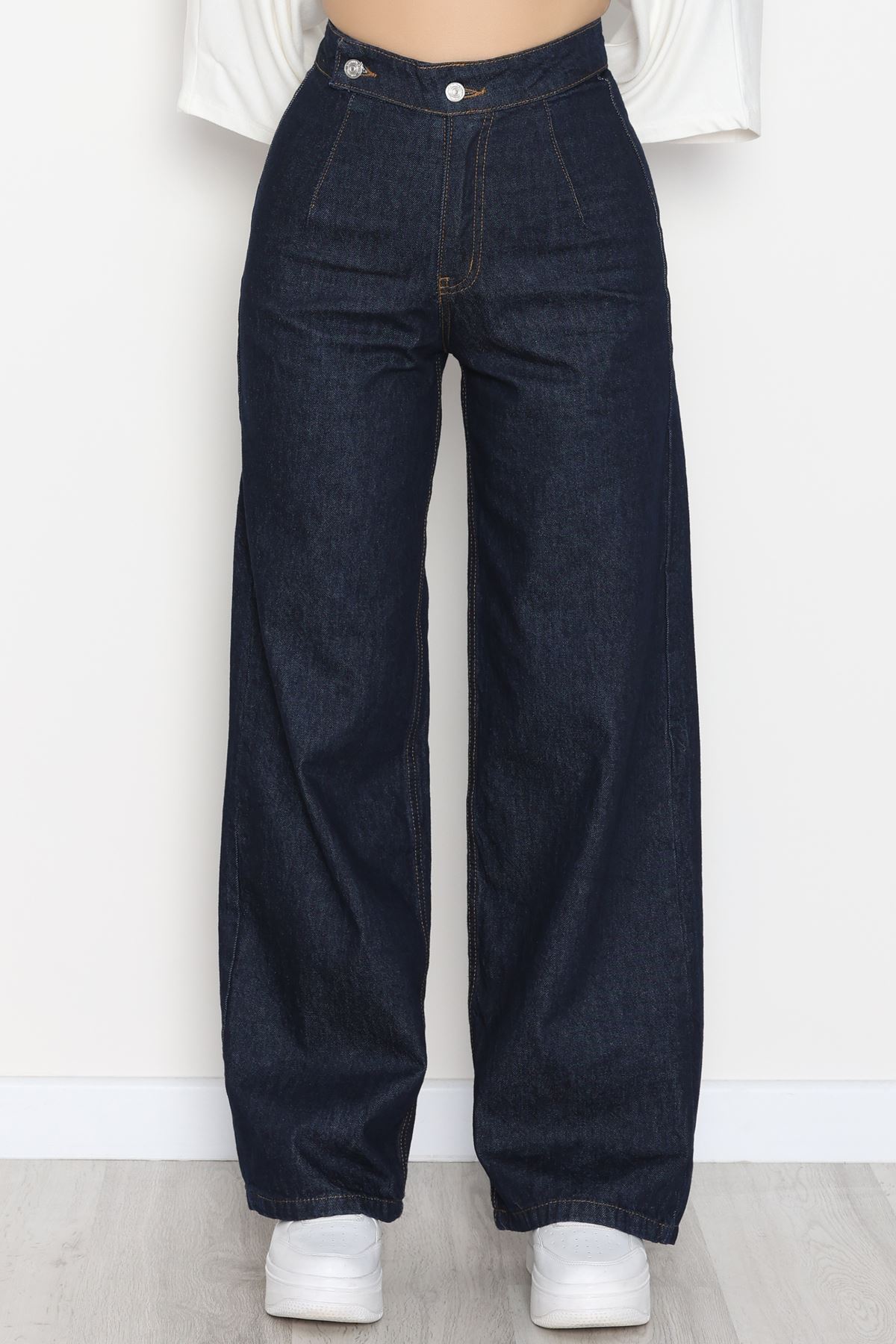 Lazer Kesim Palazzo Kot Pantolon Koyumavi - 42689.1836.