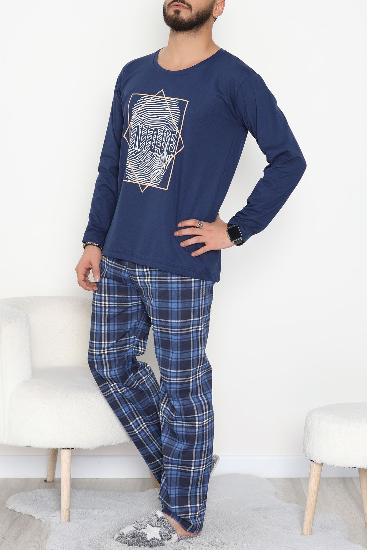 Erkek Pijama Takımı Lacivert - 53544.1838.