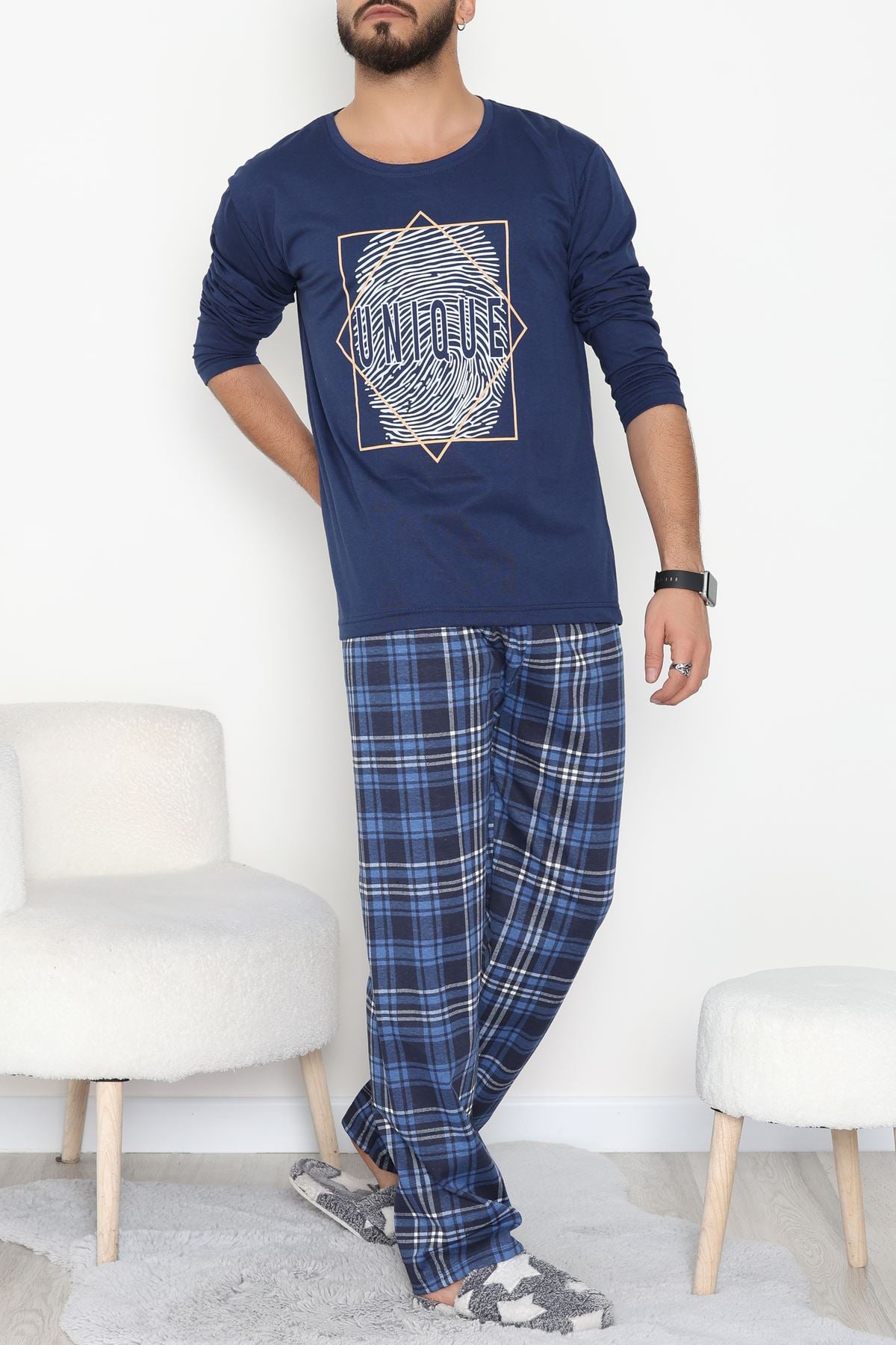 Erkek Pijama Takımı Lacivert - 53544.1838.