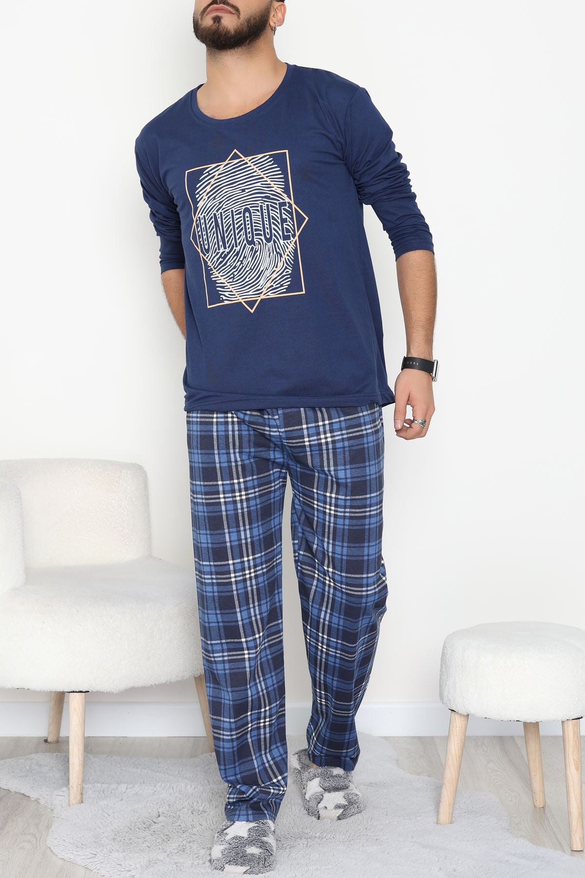 Erkek Pijama Takımı Lacivert - 53544.1838.