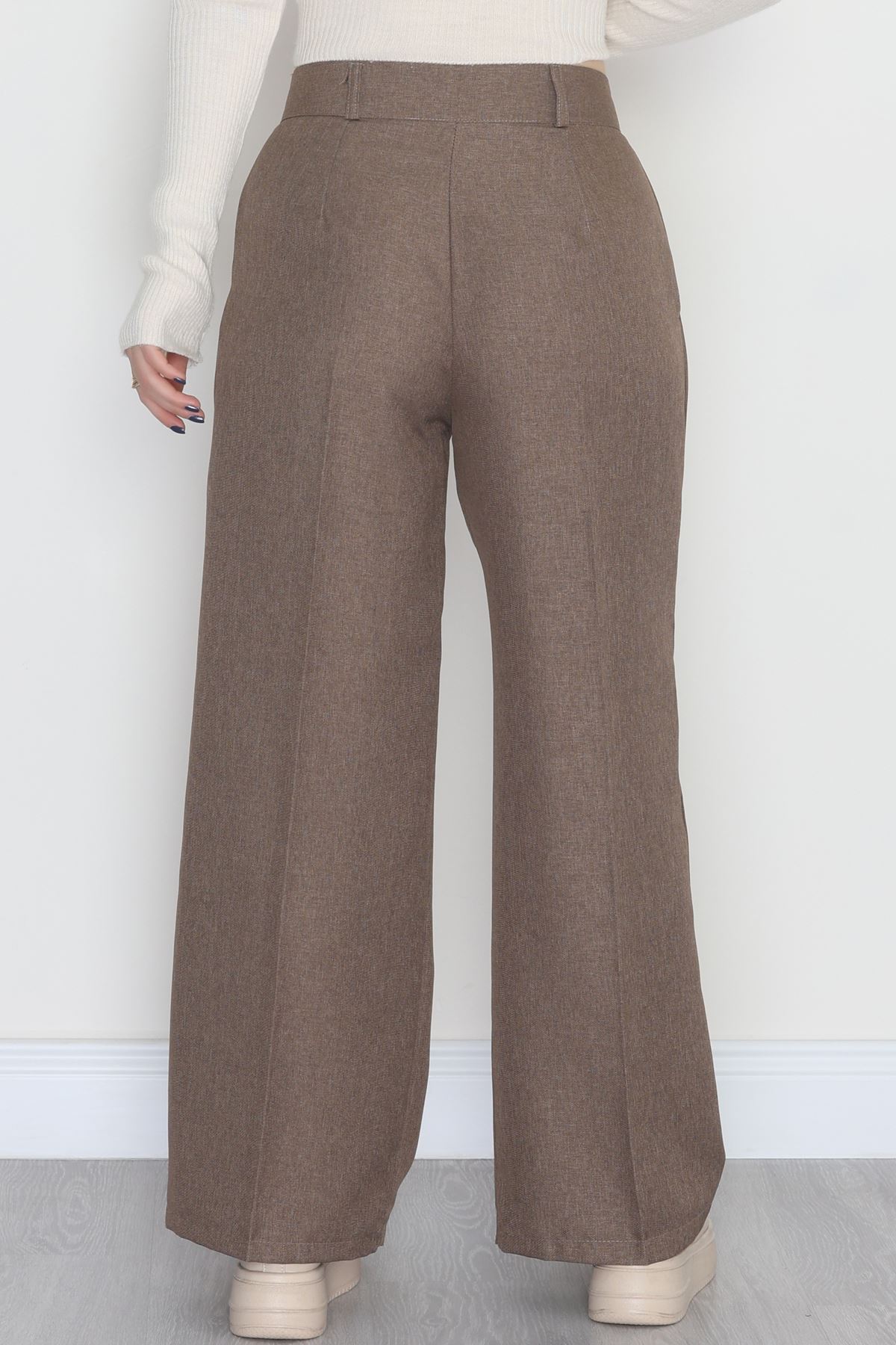 Yün Efekt Palazzo Pantolon Kahve - 51037.2061.