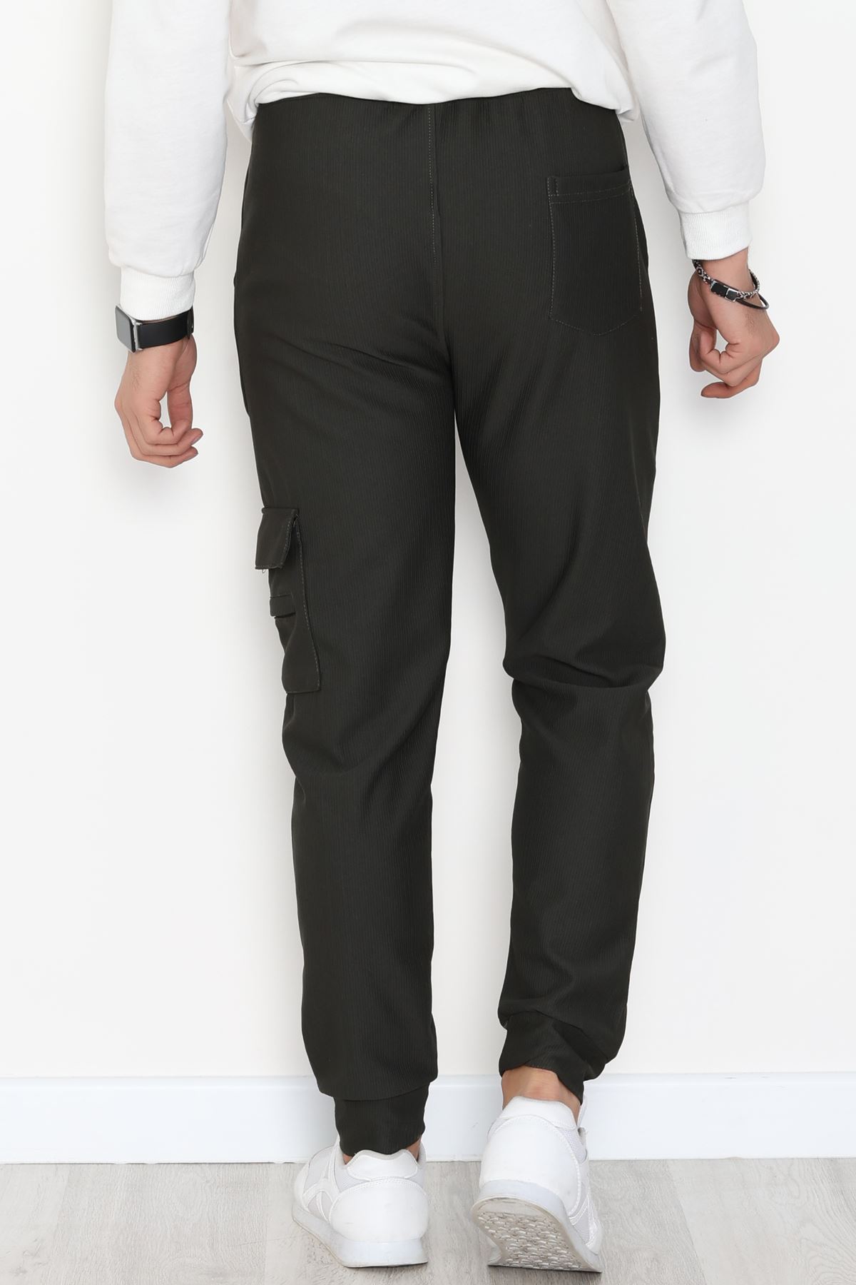 Kargo Cepli Ottoman Kumaş Erkek Eşofman Altı Haki - 42654.1937.