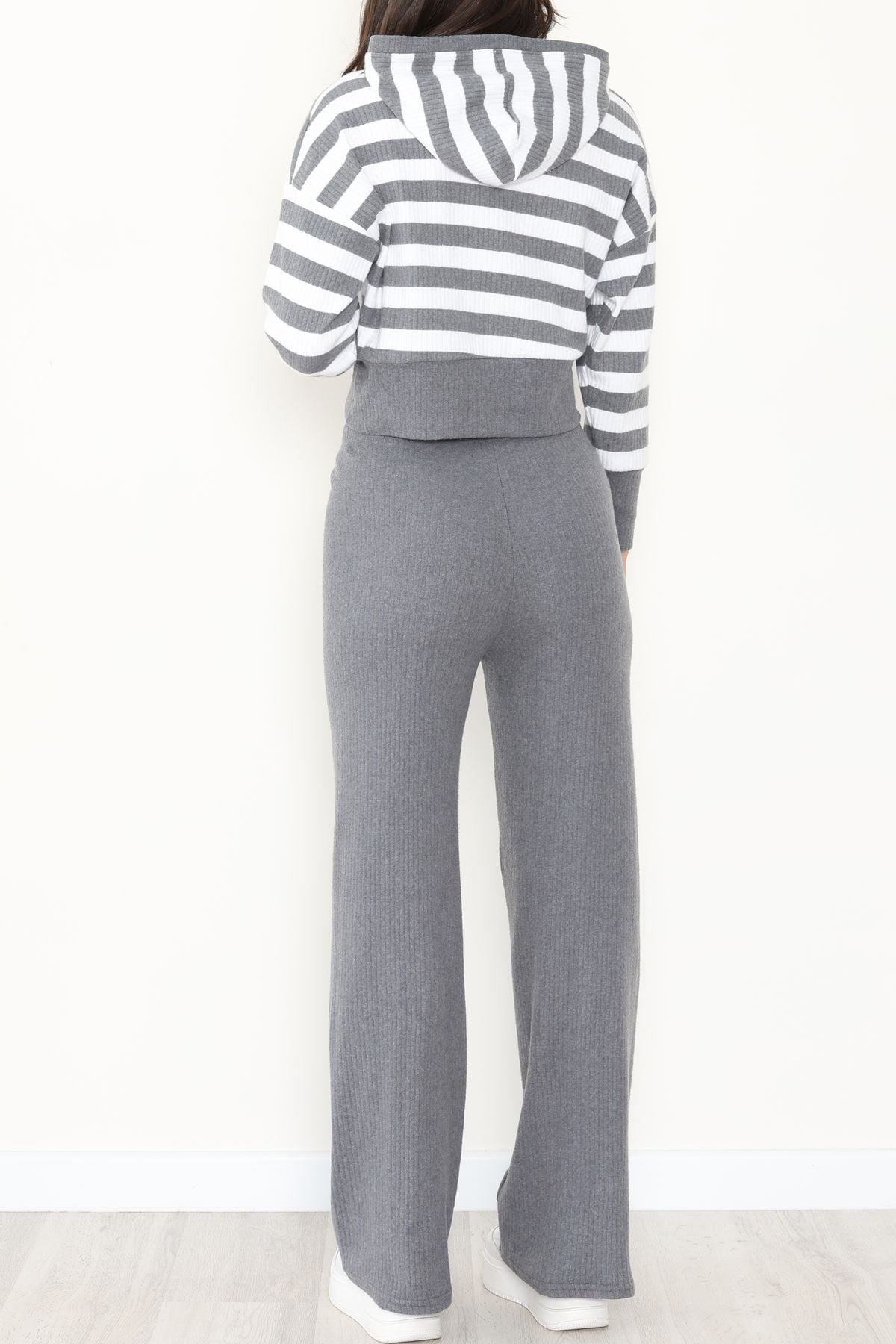 Kapşonlu Raporlu İnterlok İkili Takım Fümebeyaz - 42742.1567.