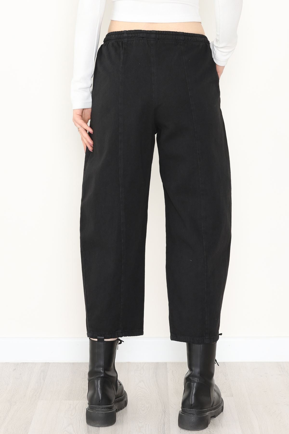Yıkamalı Havuç Pantolon Siyah - 51212.1779.