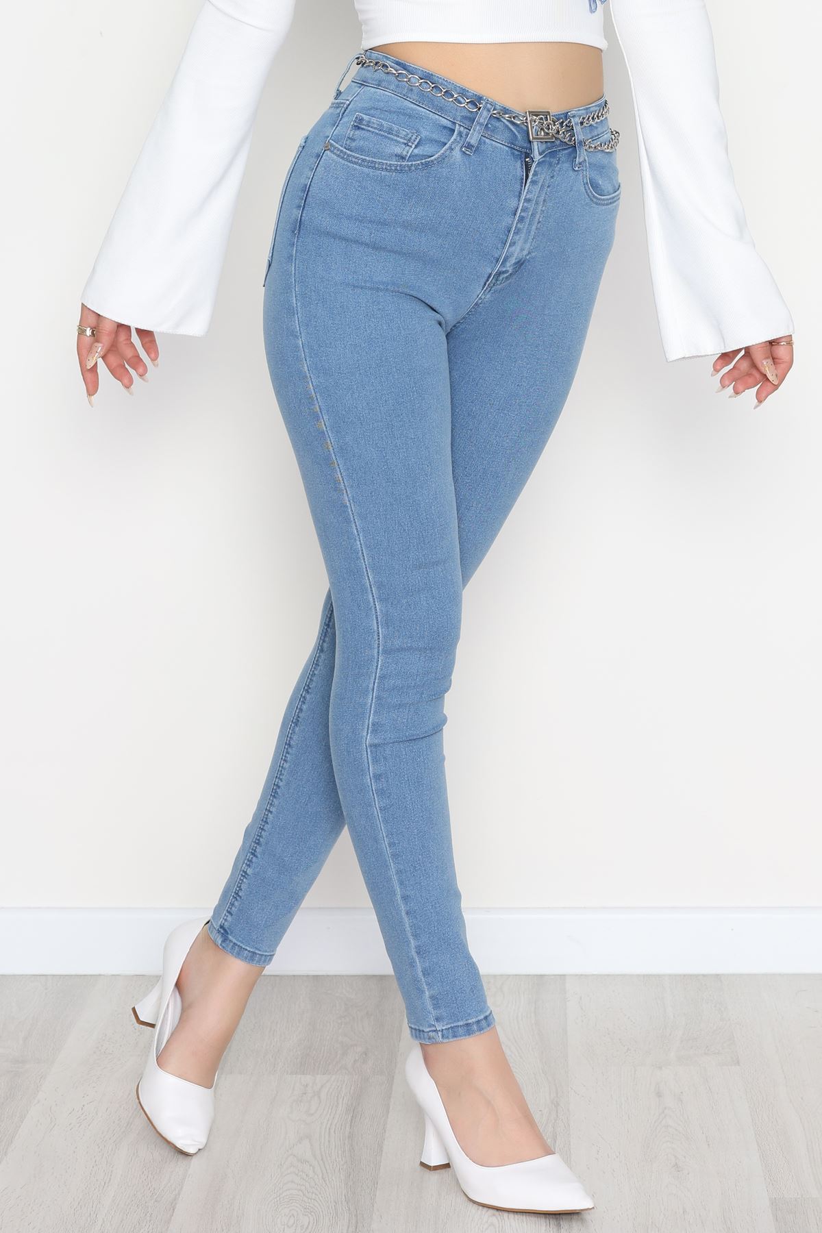 Dar Paça Kot Pantolon Açıkmavi - 31593.2112.