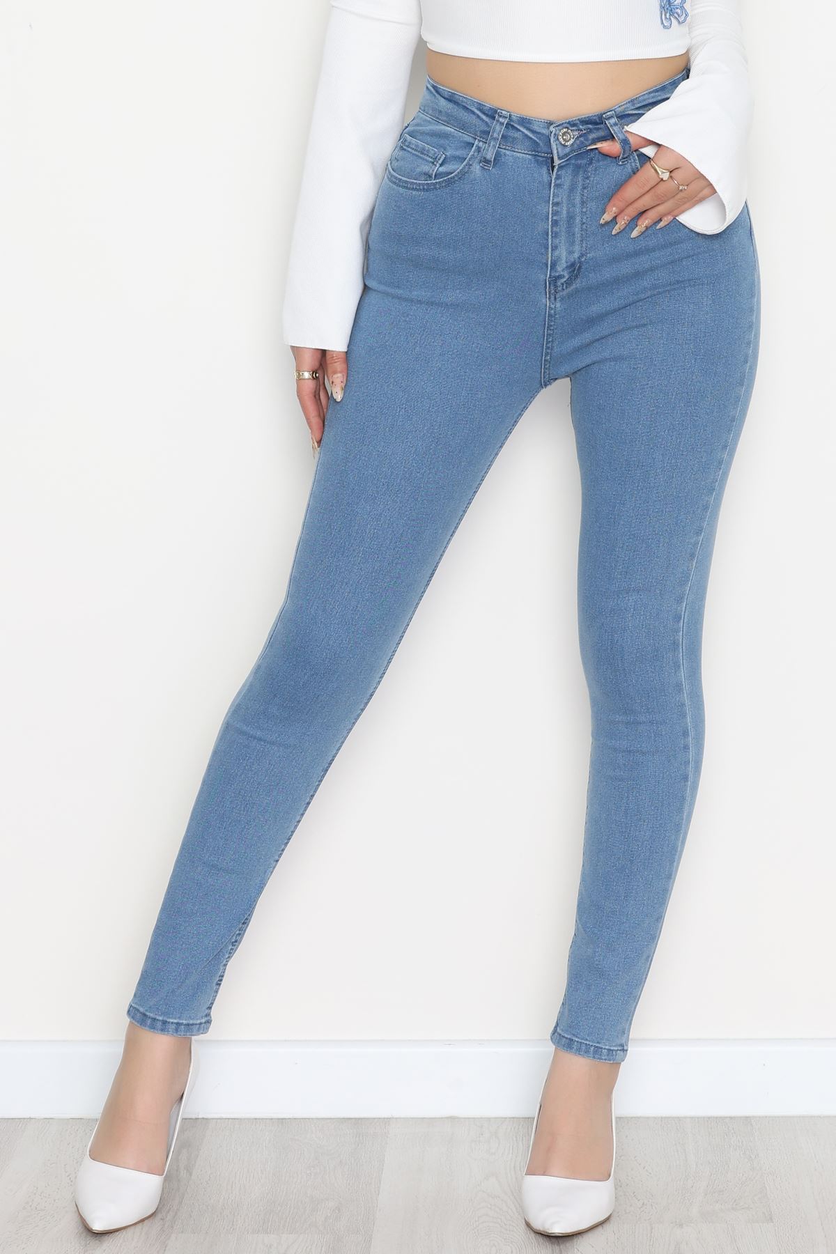 Dar Paça Kot Pantolon Açıkmavi - 31593.2112.