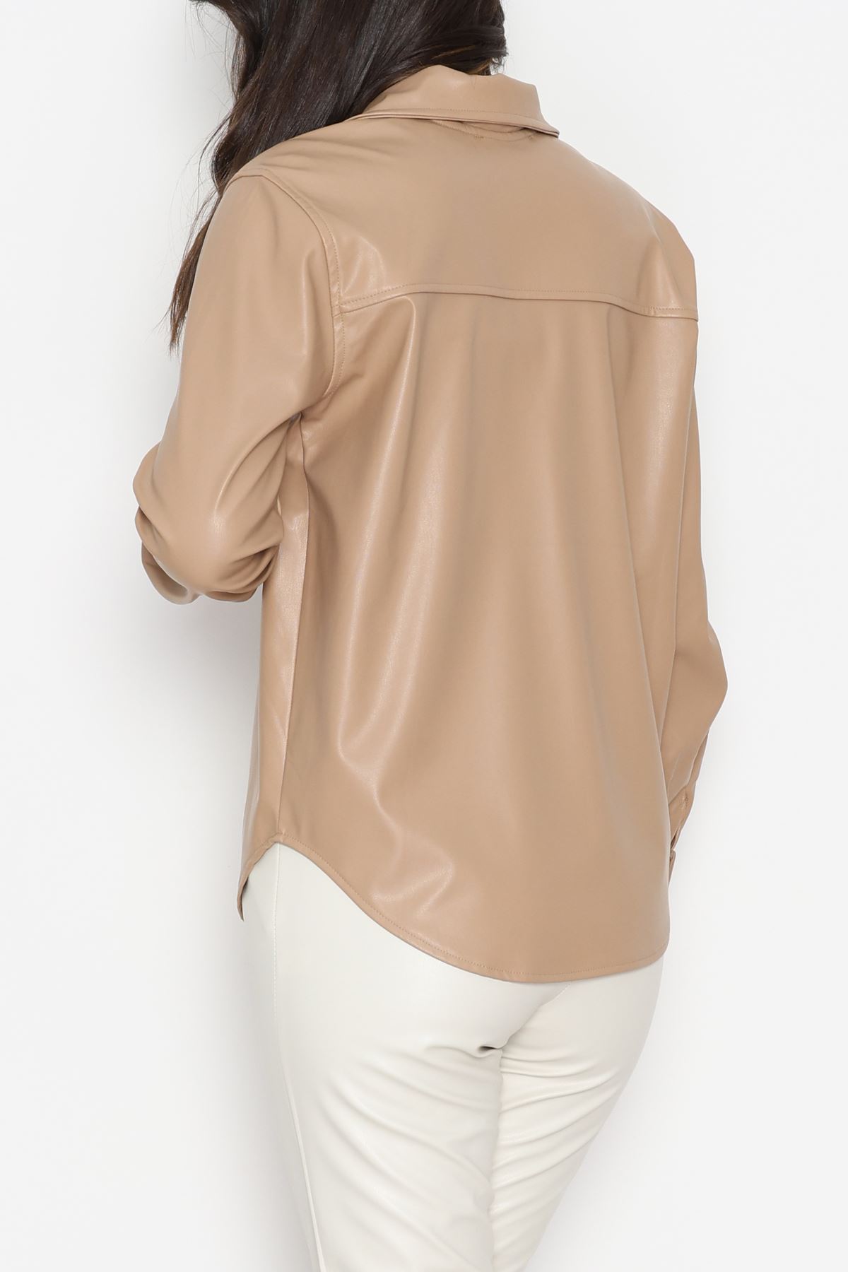 Zra Kumaş Cep Detaylı Düğmeli Gömlek Sütlükahve - 51085.1779.