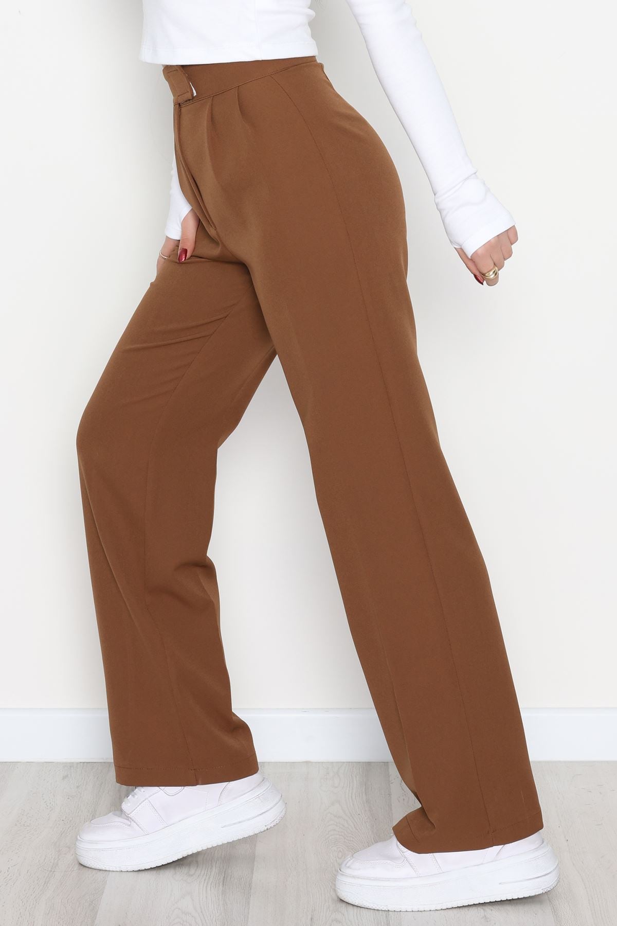 Cırtlı Palazzo Pantolon Kahve - 51213.1779.