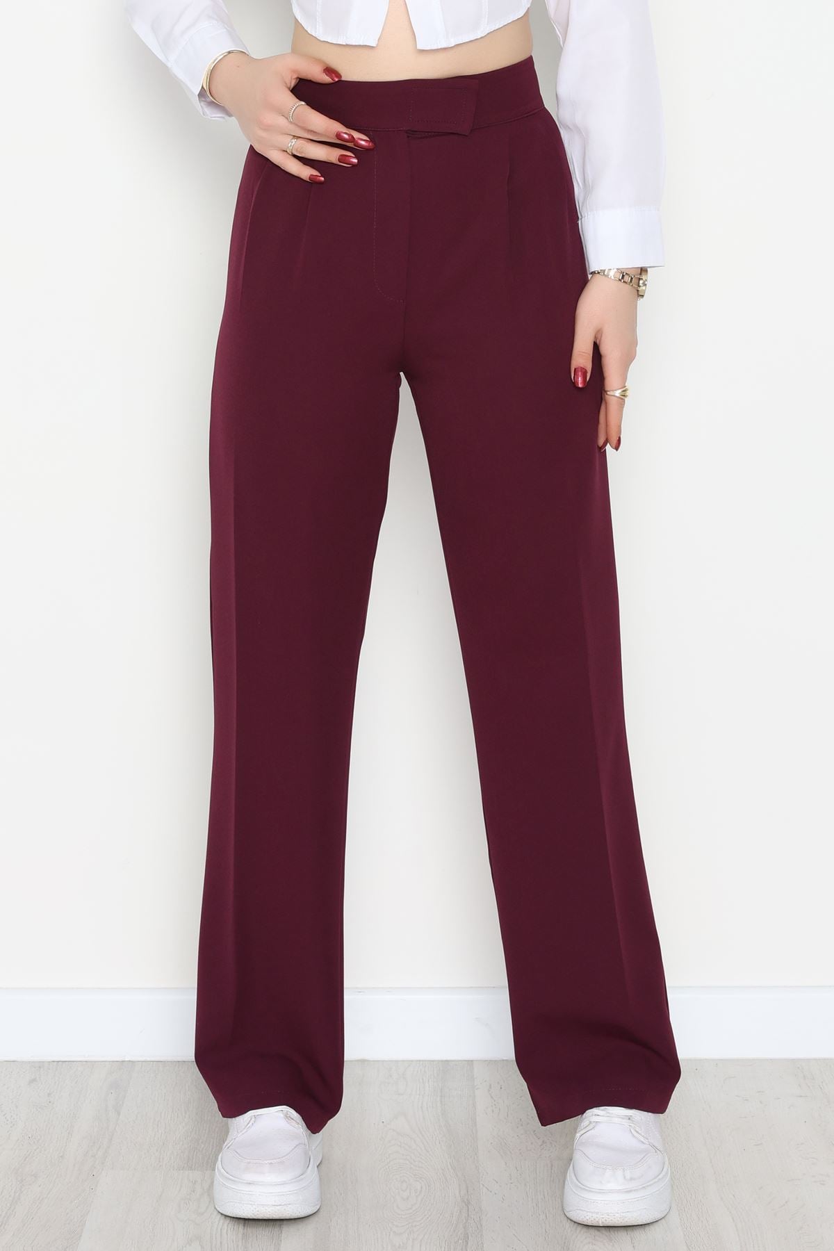 Cırtlı Palazzo Pantolon Mor - 51213.1779.